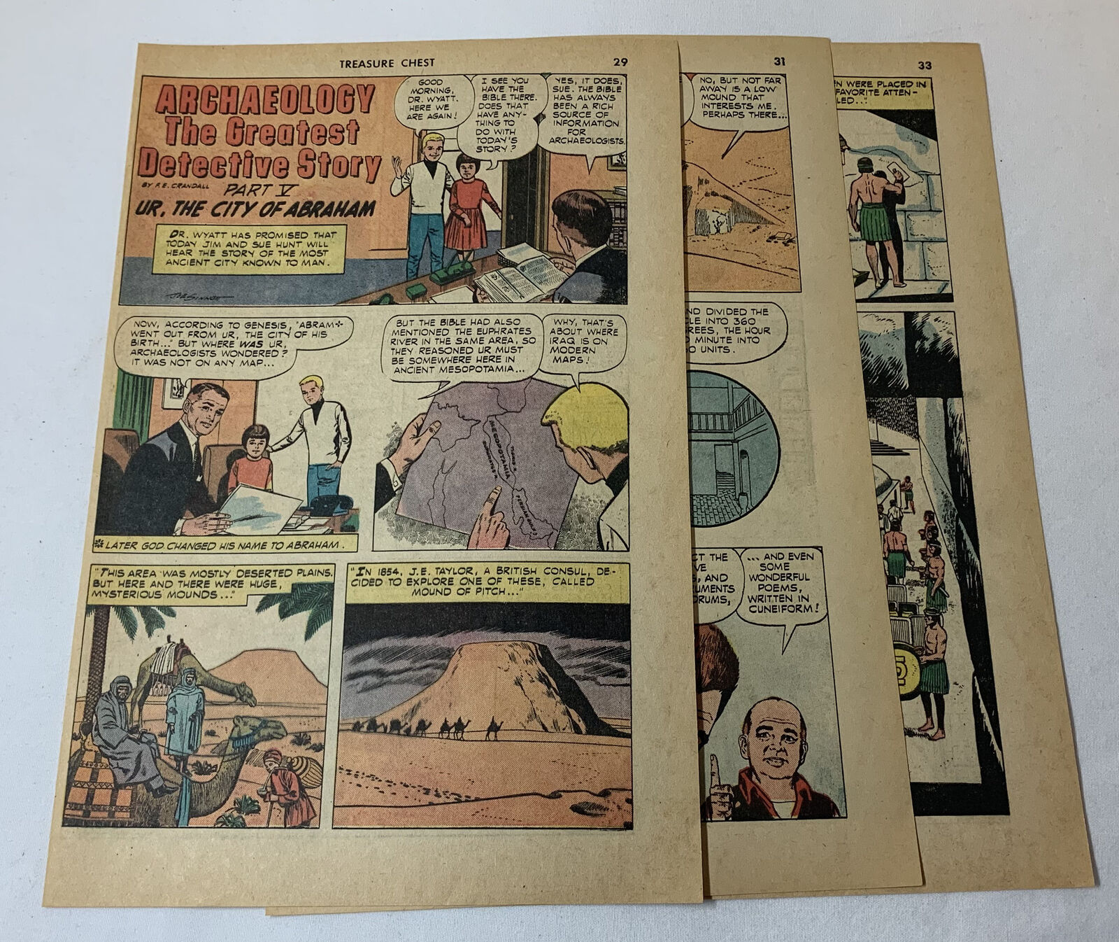 1966 six page cartoon story ~ ARCHAEOLOGY ~ UR THE CITY OF ABRAHAM