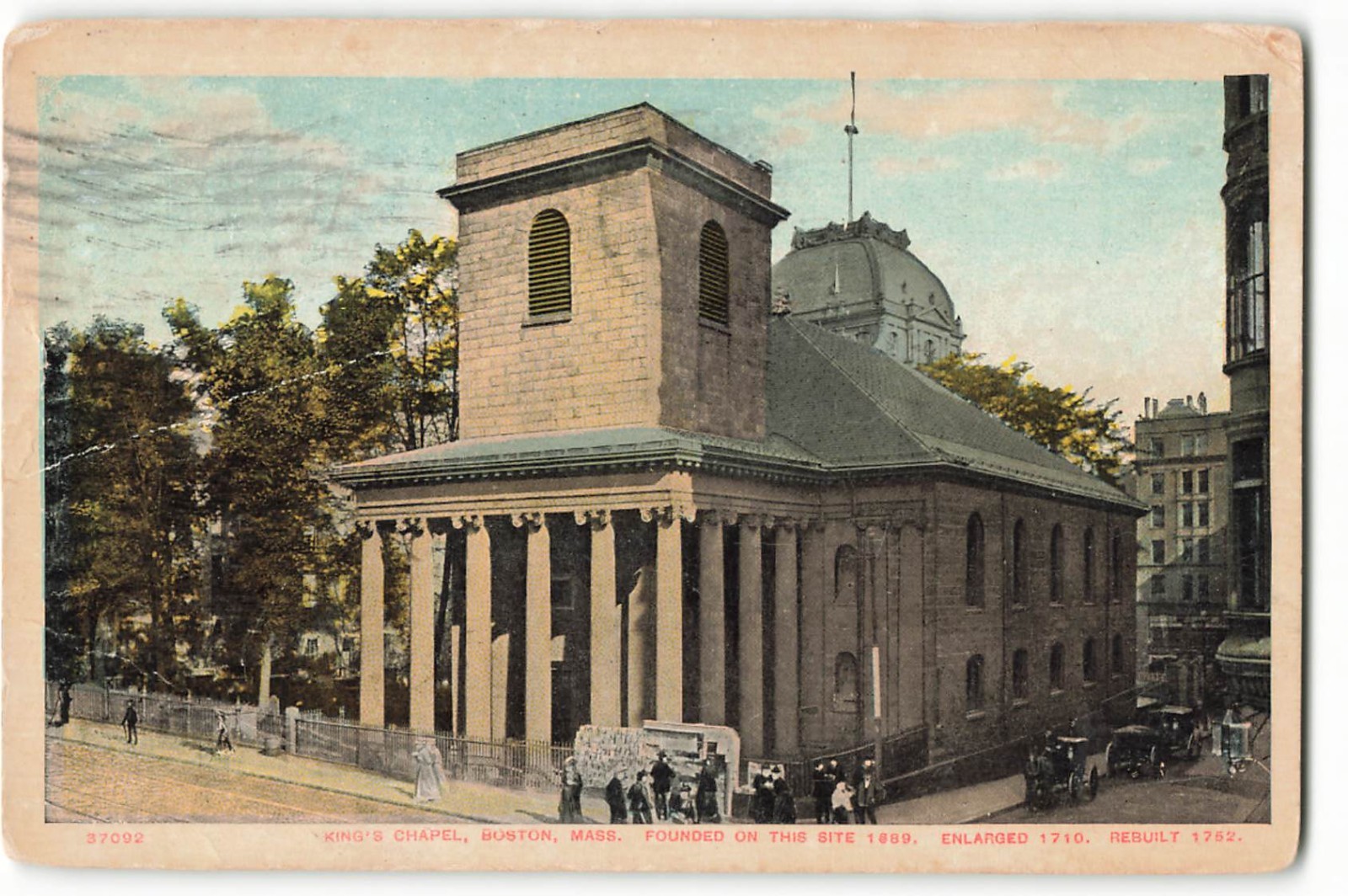 1911 King\'s Chapel in Boston, Massachusetts VTG Postcard ME5.