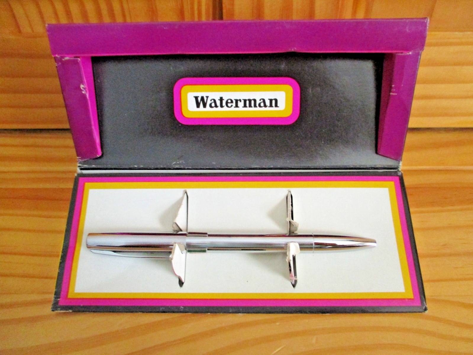 Vintage Waterman Silver 4 Color Ballpoint Pen Original Box Nice 