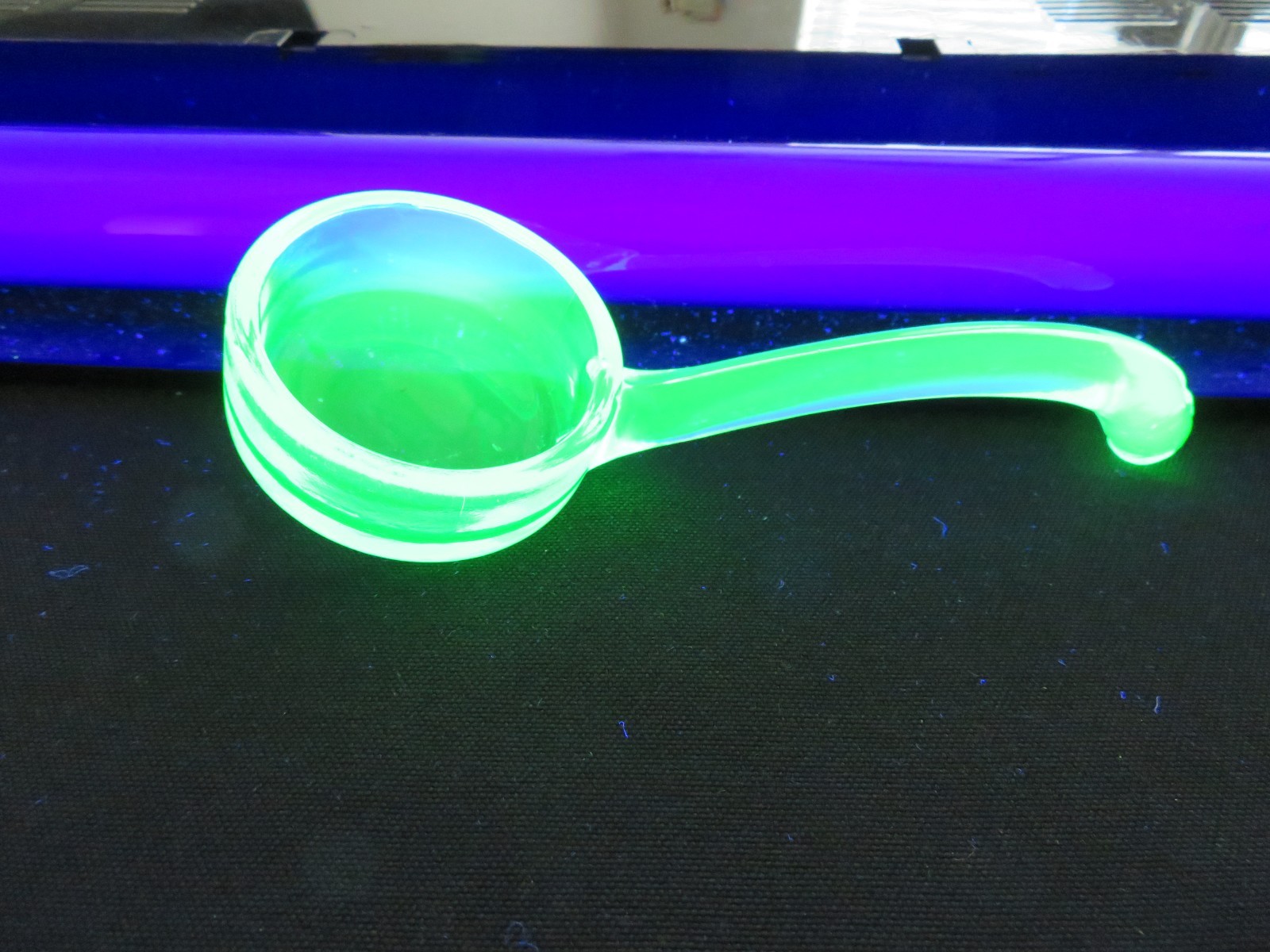 Depression Glass Green Uranium Condiment Ladle Spoon