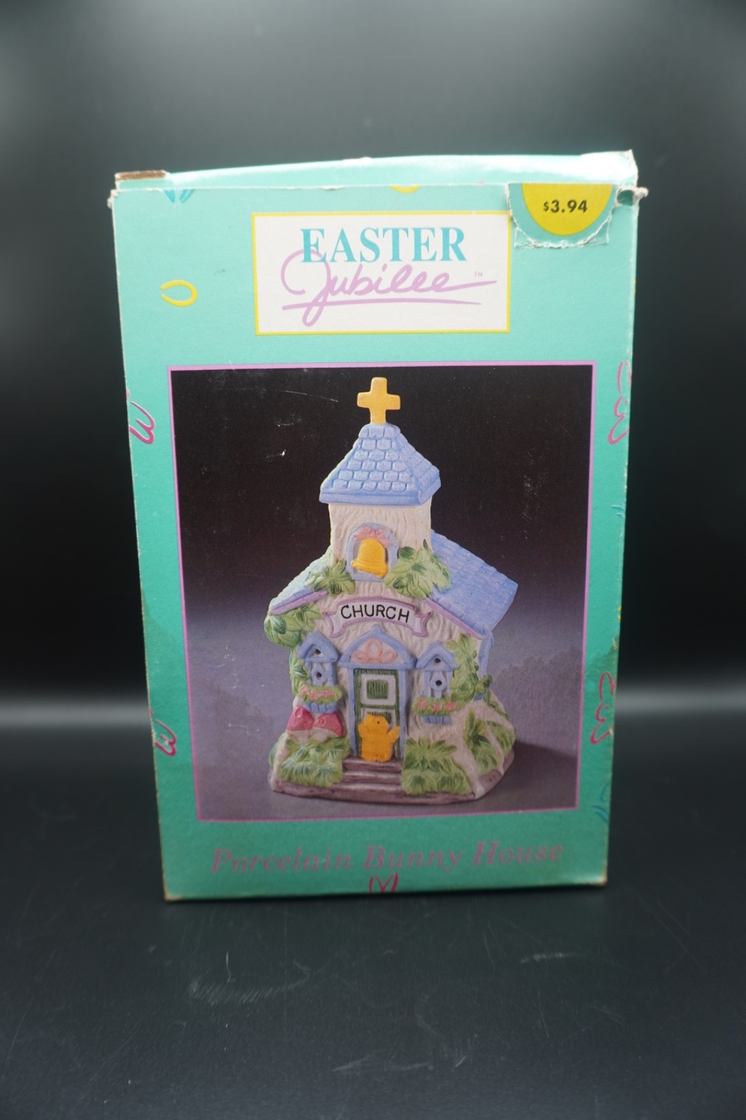 Easter Jubilee Porcelain Bunny Church House Village With Box Vintage 90's Kmart