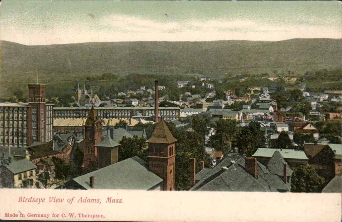 Adams, Massachusetts - Birdseye Town View - Antique Postcard - 1906 Adams, Massachusetts - Birdseye Town View - Antique Postcard - 1906
