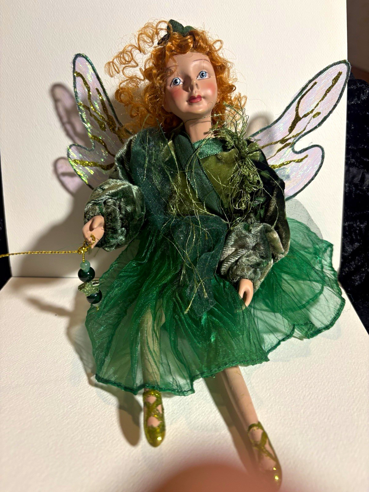 Winward 9” Irish Fairy Fantasy Shelf Sitter Doll Ornament Red Hair Posable 