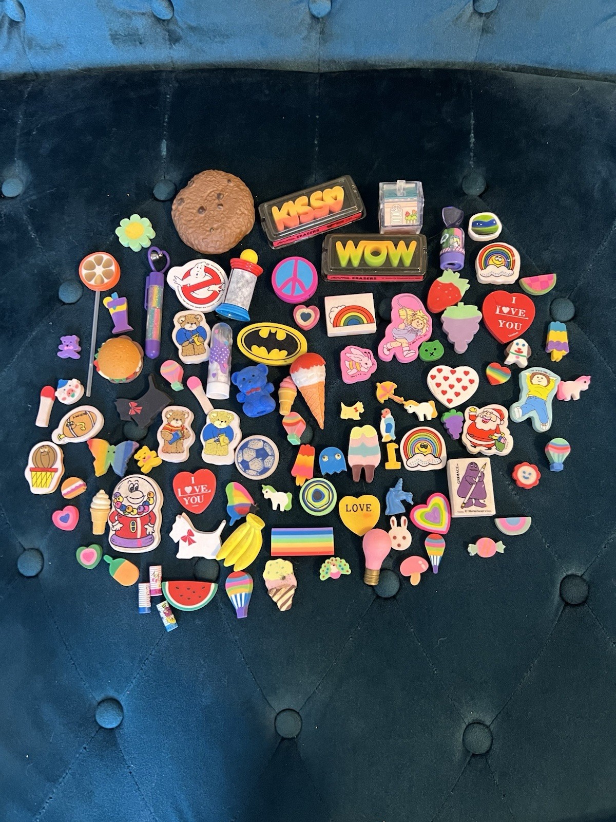 Vintage Novelty Eraser lot 50+ pieces  80\'s Nostalgia Cabbage Patch, McDonald’s