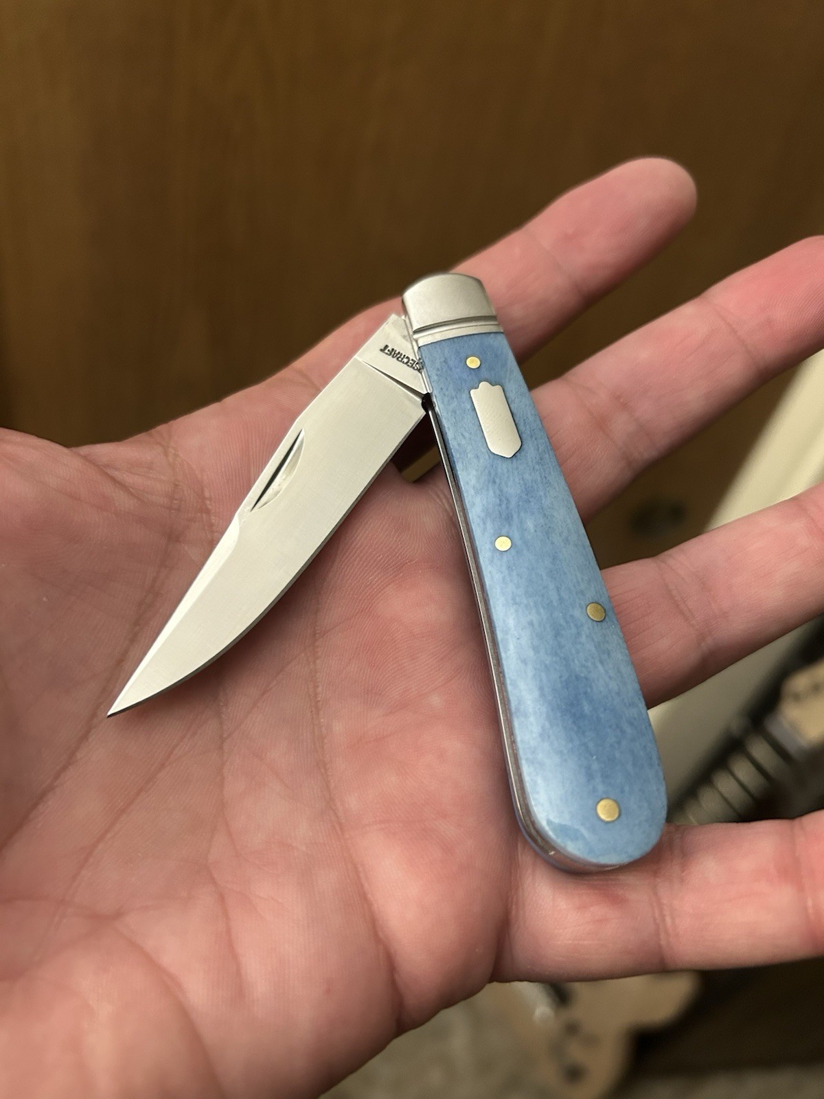 Rosecraft Blades Buffalo River Jack Bora Bora Blue Slipjoint Pocket Knife New