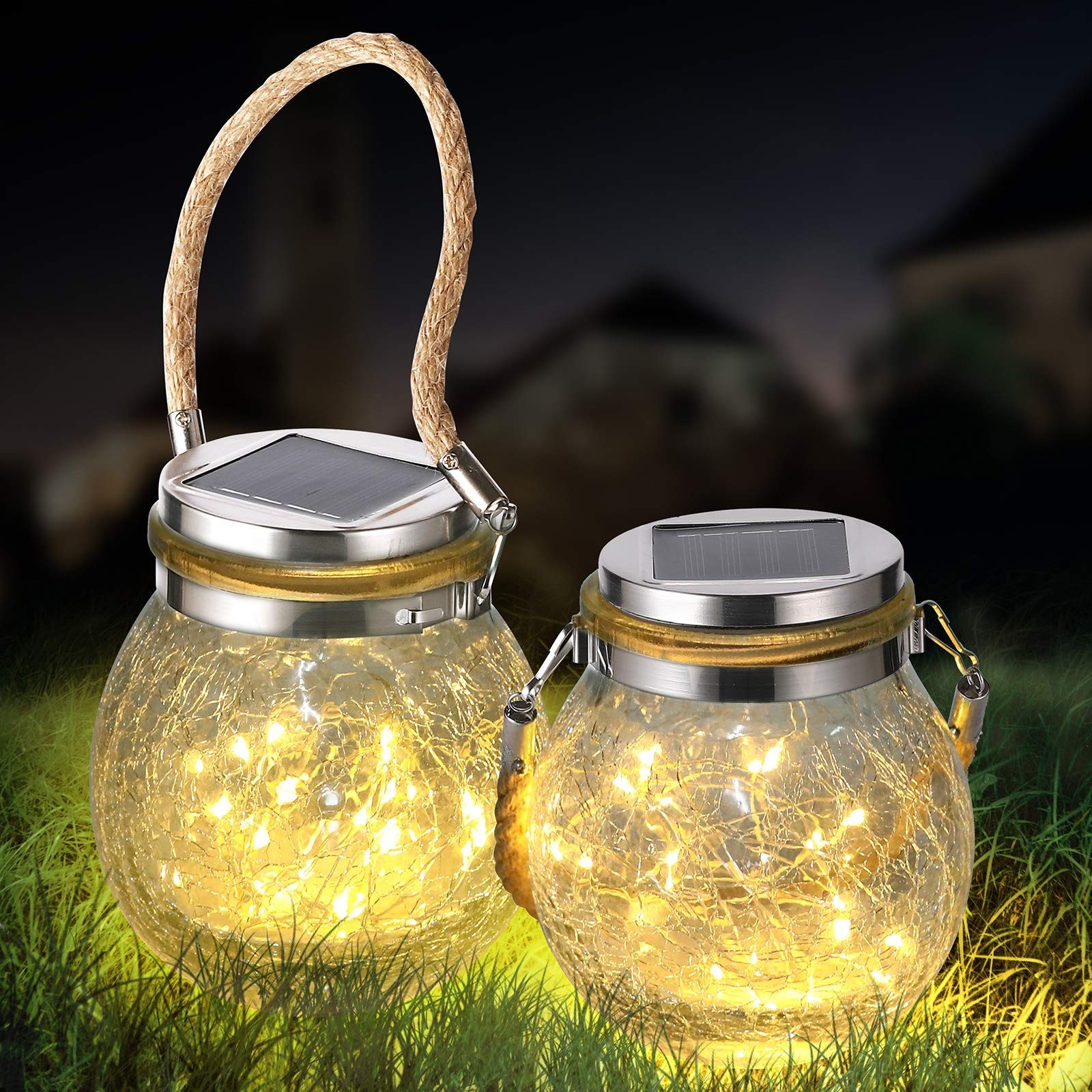 Solar Hanging Lanterns, 2 Pack, Warm Light Solar Hanging Lanterns, 2 Pack, Warm Light
