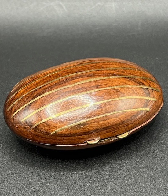 HTF Paul Evans Style Rosewood Brass Clam Shell Shape Hinged Jewelry Trinket Box