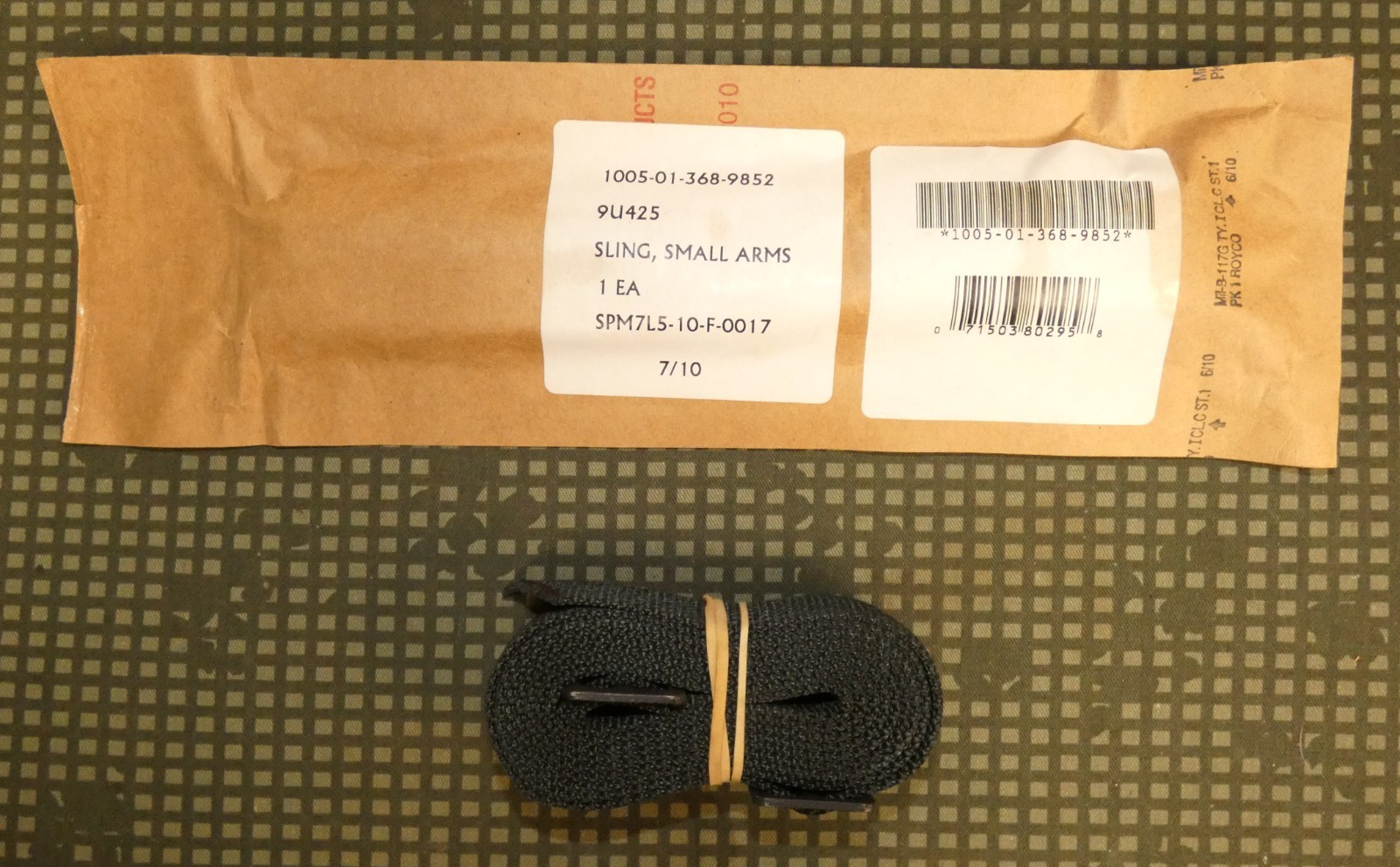 Original USGI 2000s Black Nylon Small Arms Sling (unissued) Rifle Sling
