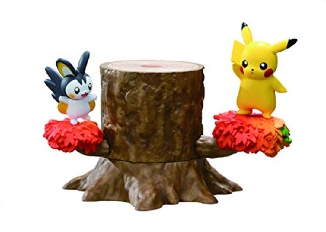 Re-Ment Pokémon Forest 5 Pikachu & Emonga Tree Stump Figure