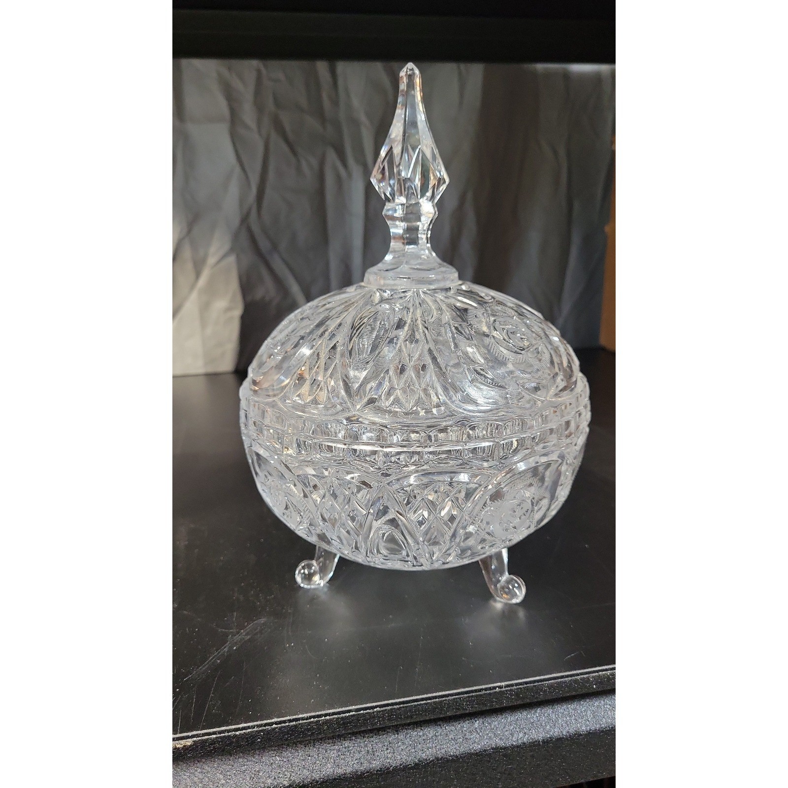 Clear Cut Crystal Candy Dish