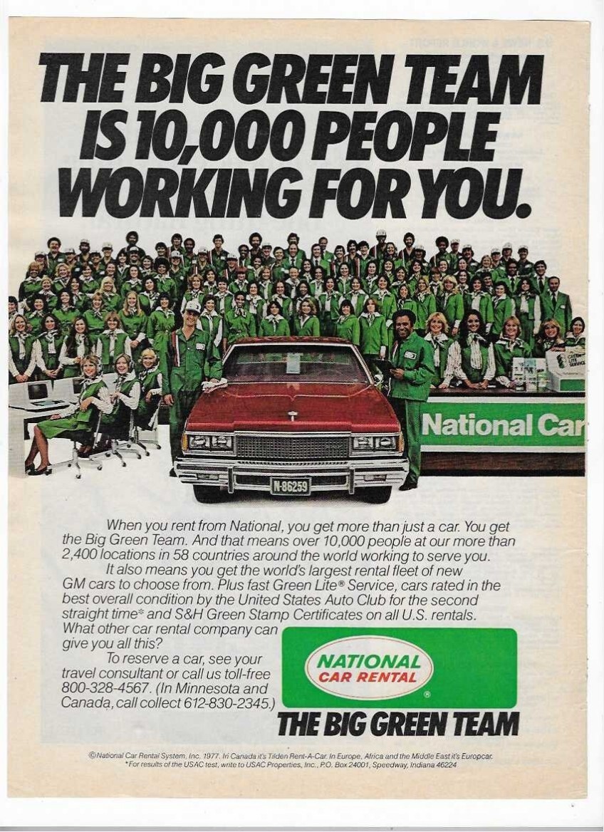 1977 National Car Rental & J&B Scotch Whisky Vintage Print Advertisements