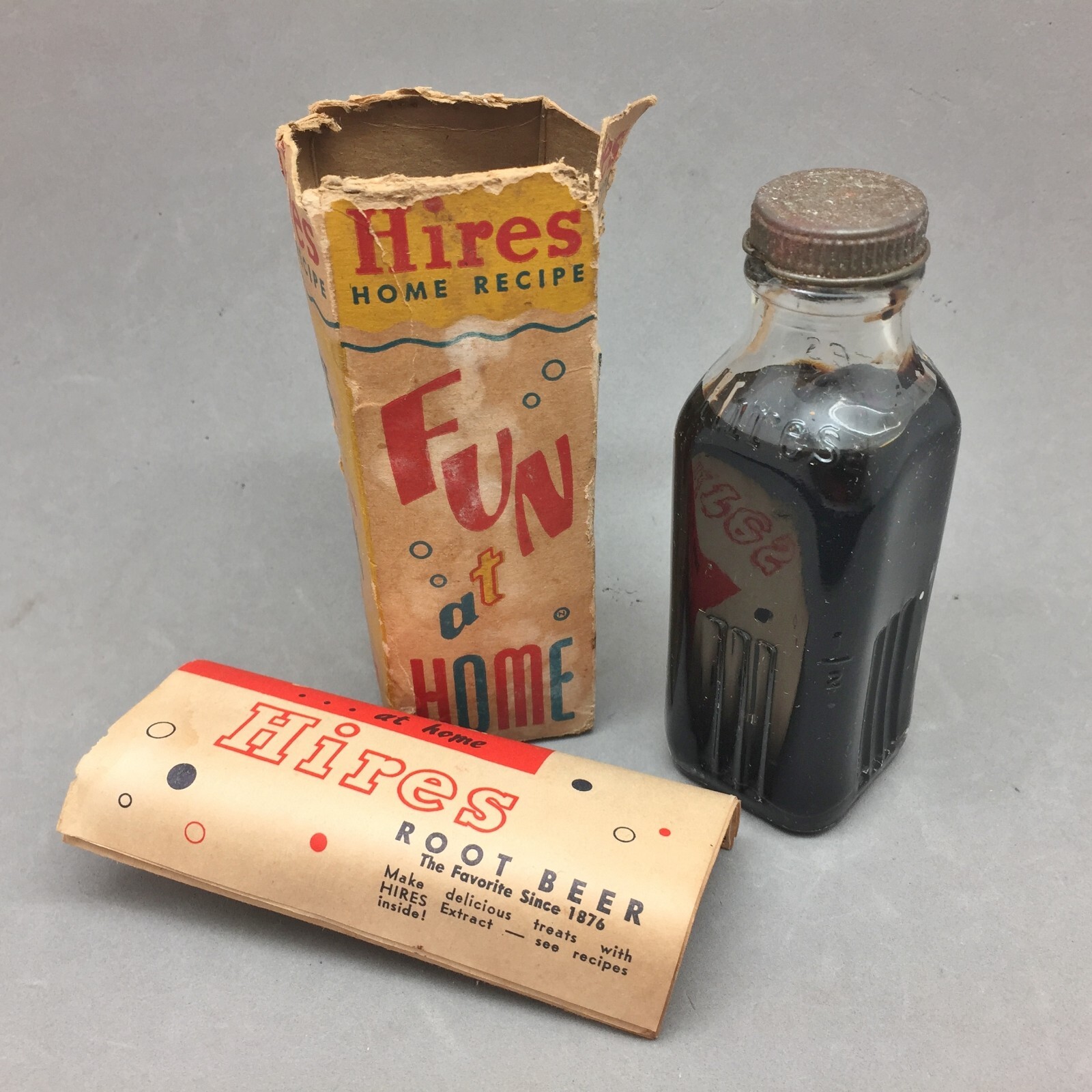 Hires Root Beer Extract Concentrate Vintage Old Stock Bottle Instructions 1930's