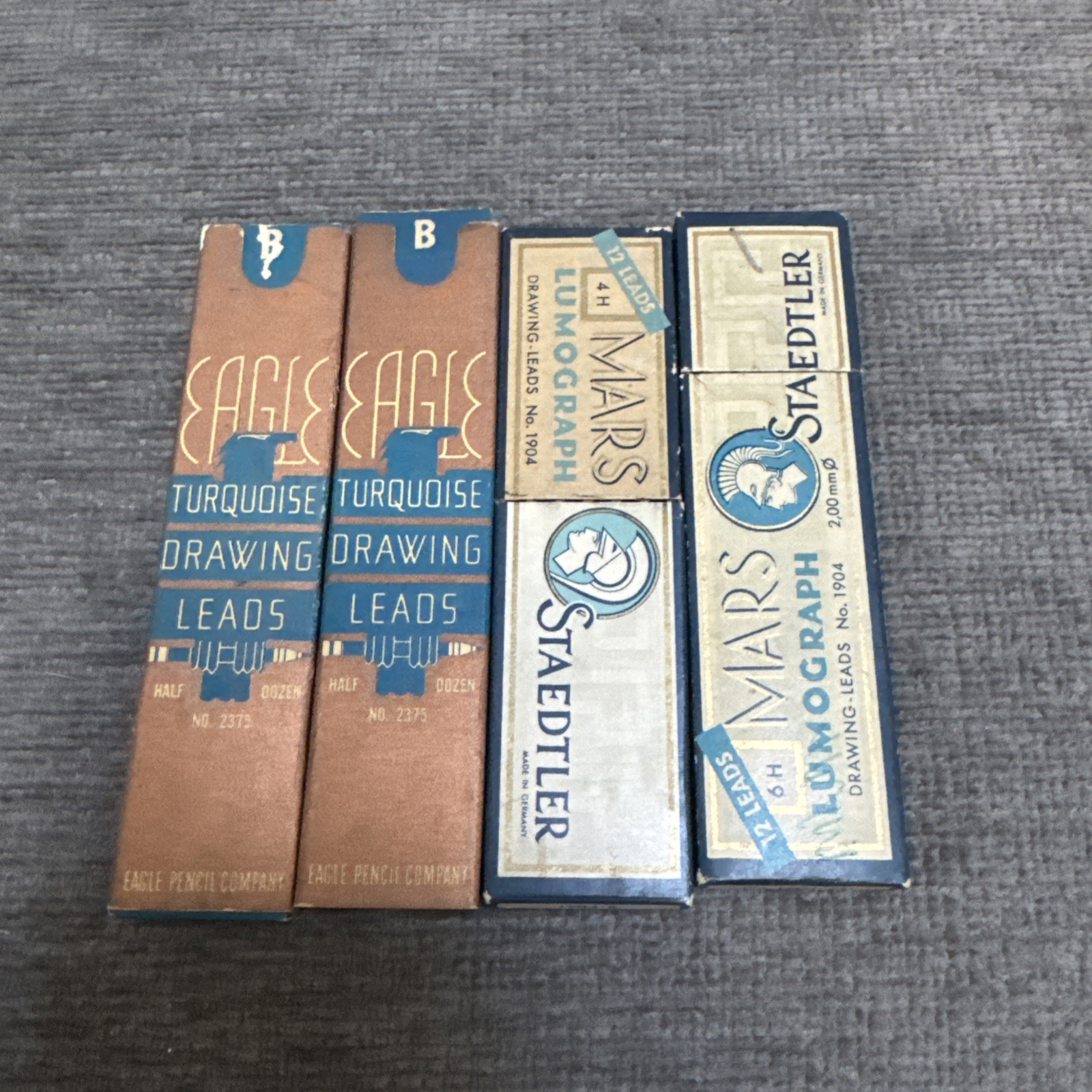 4 Vintage Staedtler mars,  Eagle Turquoise LEAD LOT Drawing Leads Sold as is
