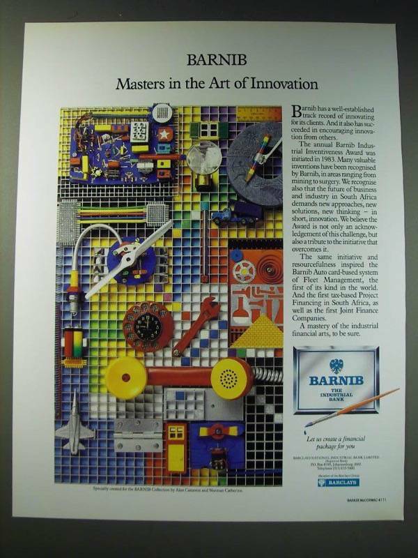 1987 Barclays Barnib Bank Ad - Barnib Masters in the art of innovation 1987 Barclays Barnib Bank Ad - Barnib Masters in the art of innovation