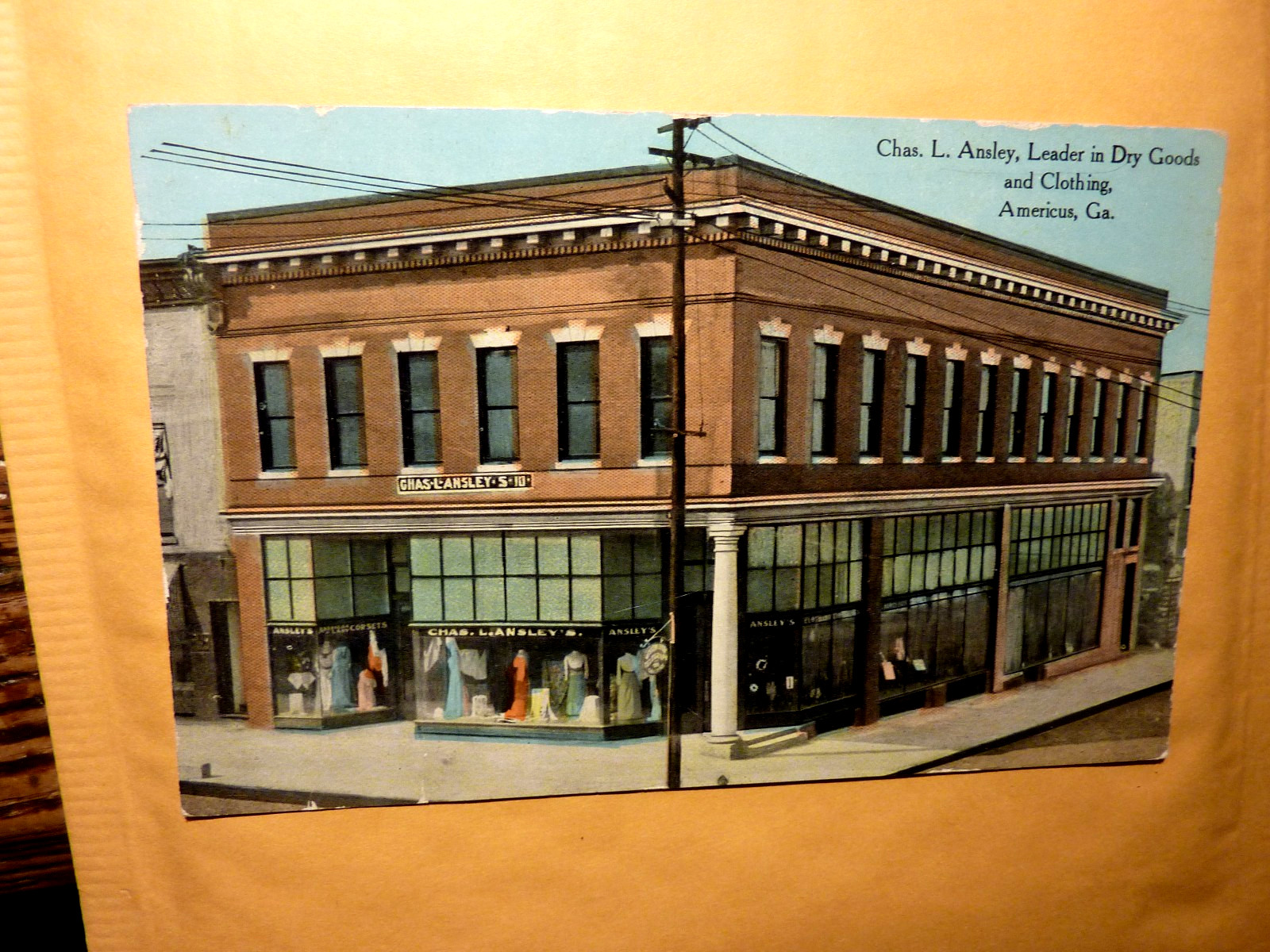 RARE--CHAS. L. ANSLEY--AMERICUS--.GA- POSTCARD-1908