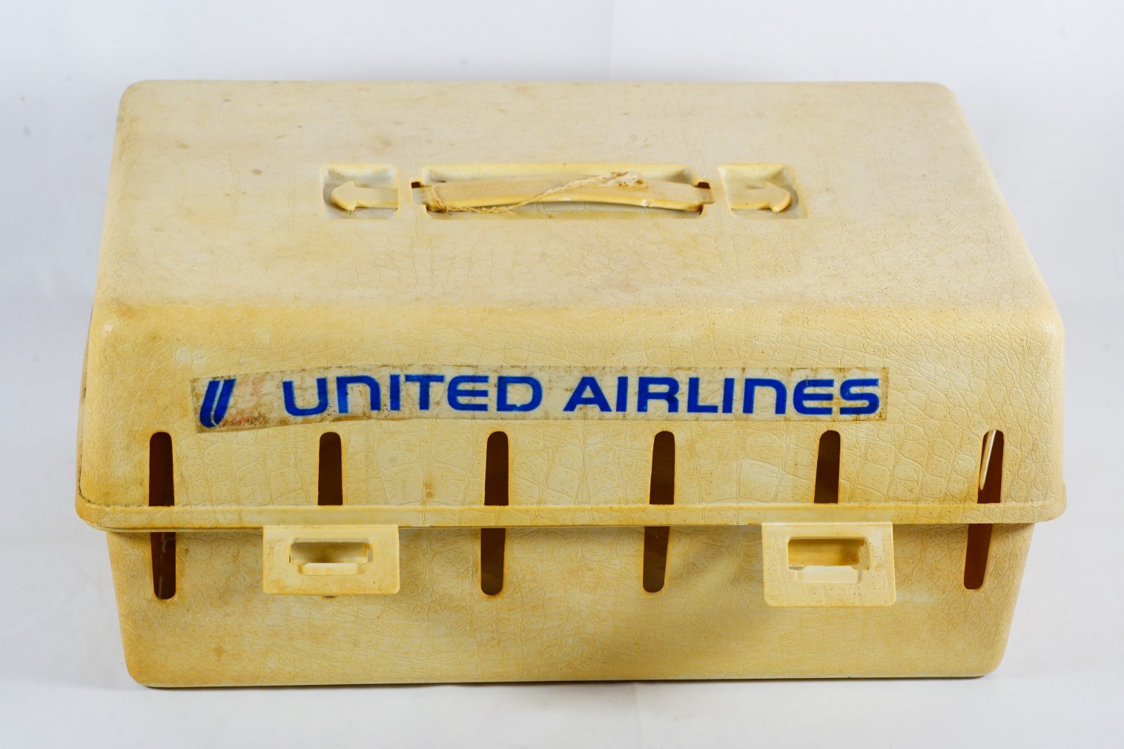 United Airlines Vintage Pet Carrier, UA Pet Airplane Carry Cage Kennel Aviation