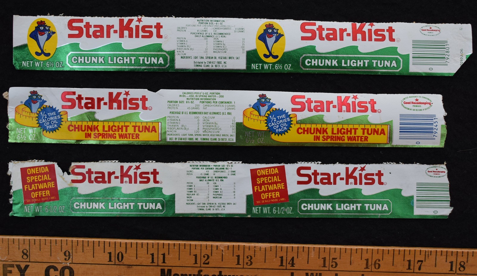 [ 1970s - 1980s StarKist Tuna Can Labels CHARLIE TUNA - Vintage Food Packaging ]
