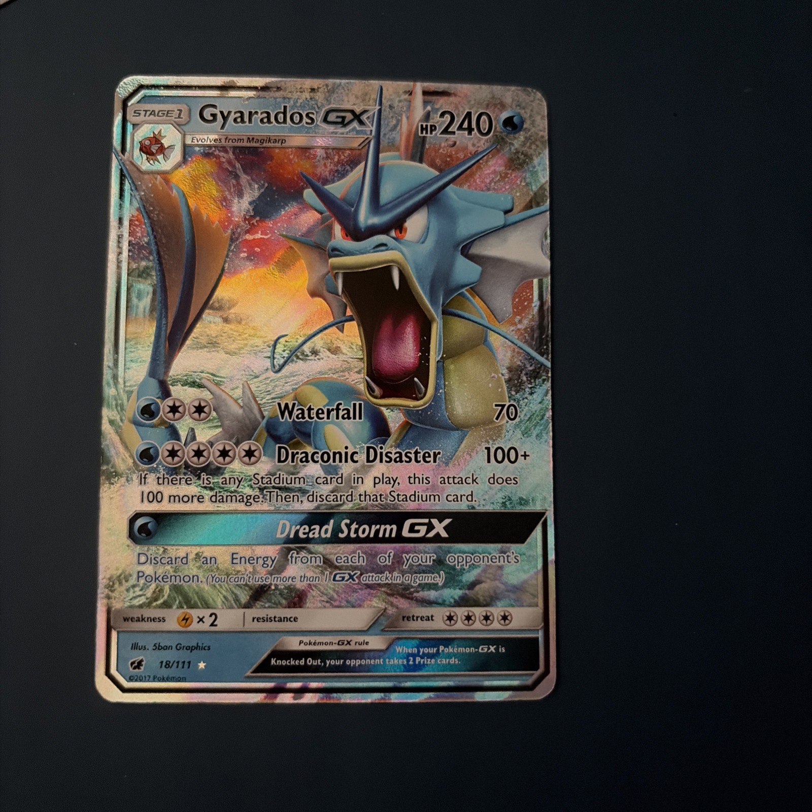 The Pokémon Company Pokémon TCG Gyarados GX Holo Rare 18/111 HP240 EN 2017