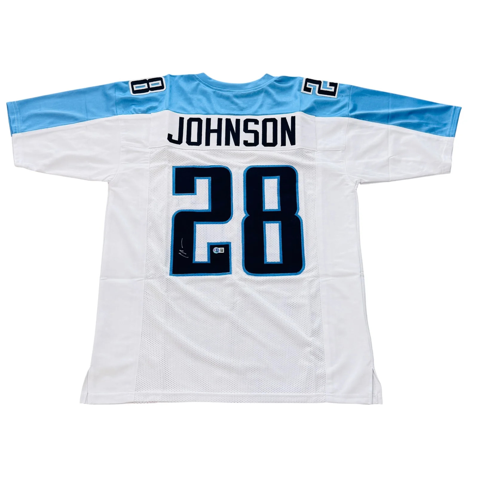 Chris Johnson Autographed Tennessee (White #28) Custom Jersey - Beckett