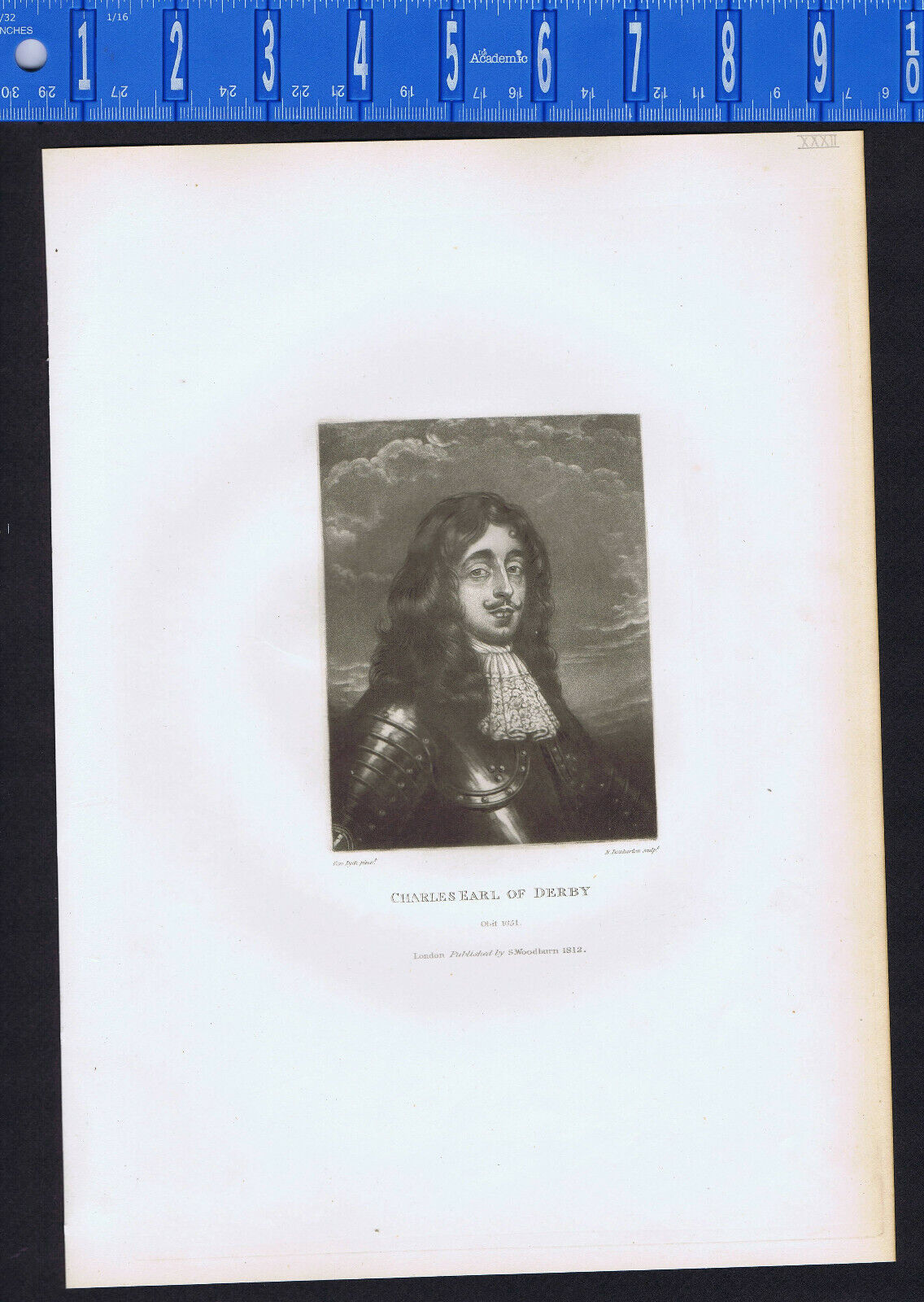 Charles Stanley, 8th Earl of Derby, Lord Strange -  1810 Mezzotint Engraving