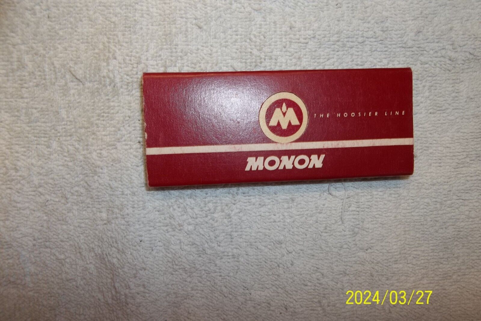 MONON RAILROAD MATCHBOOKS WITH SLEEVE=THE HOOSIER LINE=6 PACKS OF UNUSED MATCHES