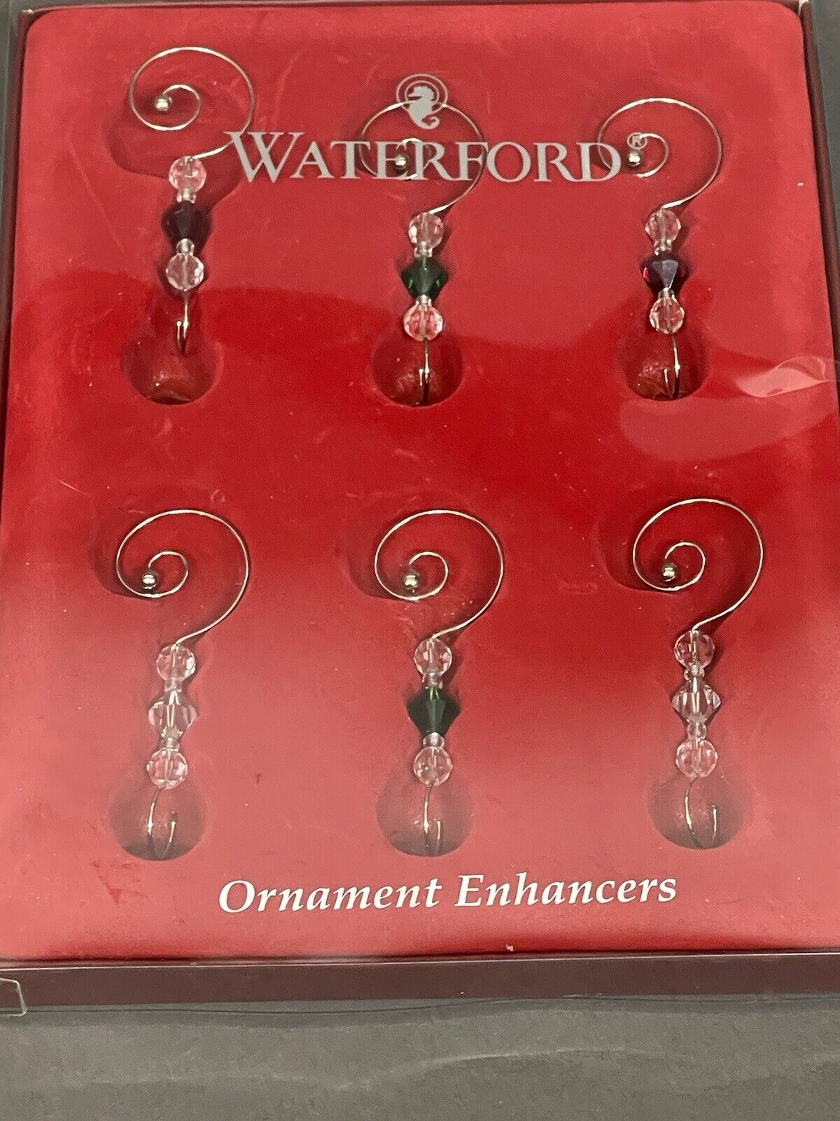Fabulous Vintage Set of 6 Waterford Christmas Crystal Ornament Enhancers