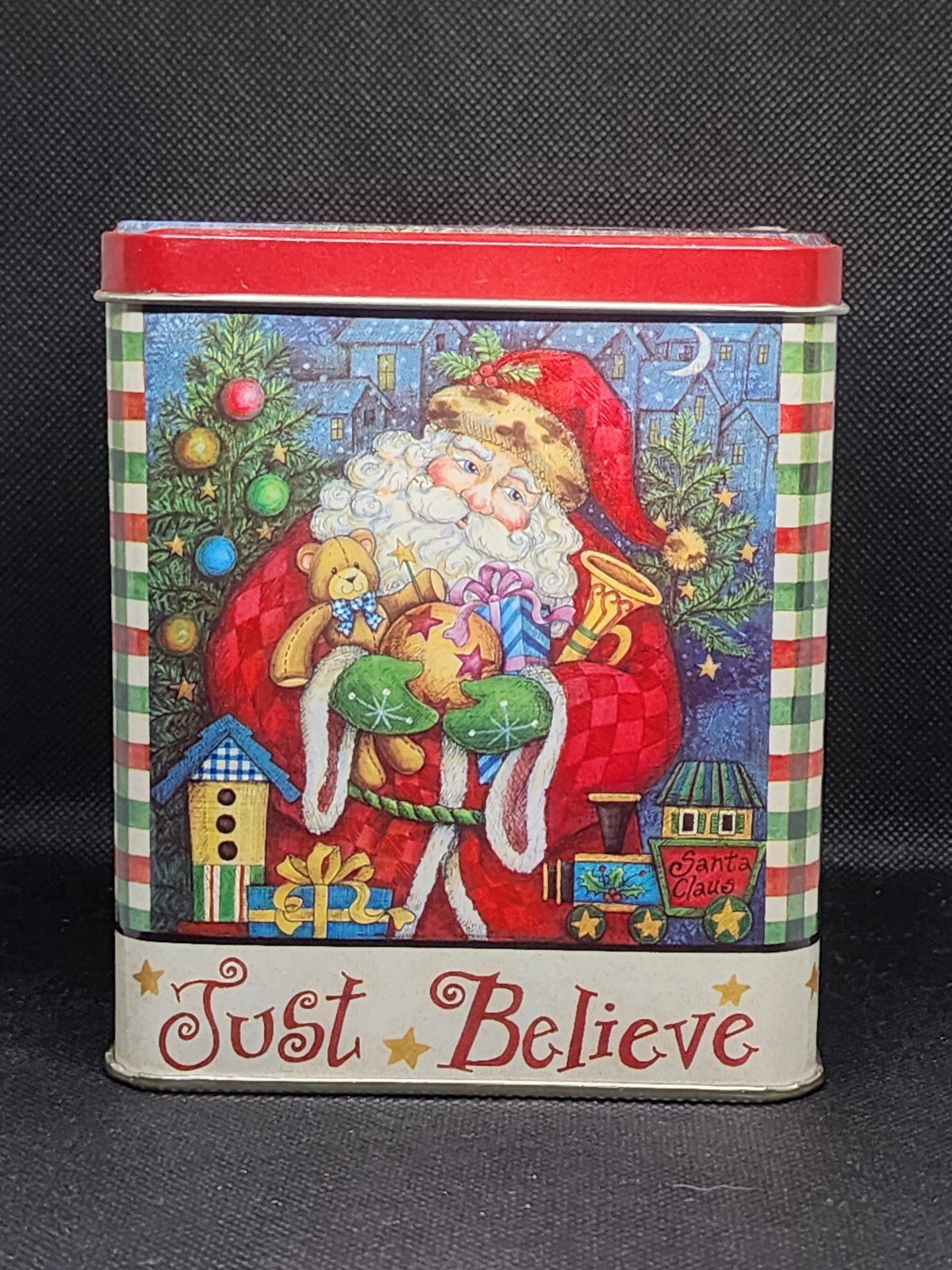 Vintage Santa Tin 
