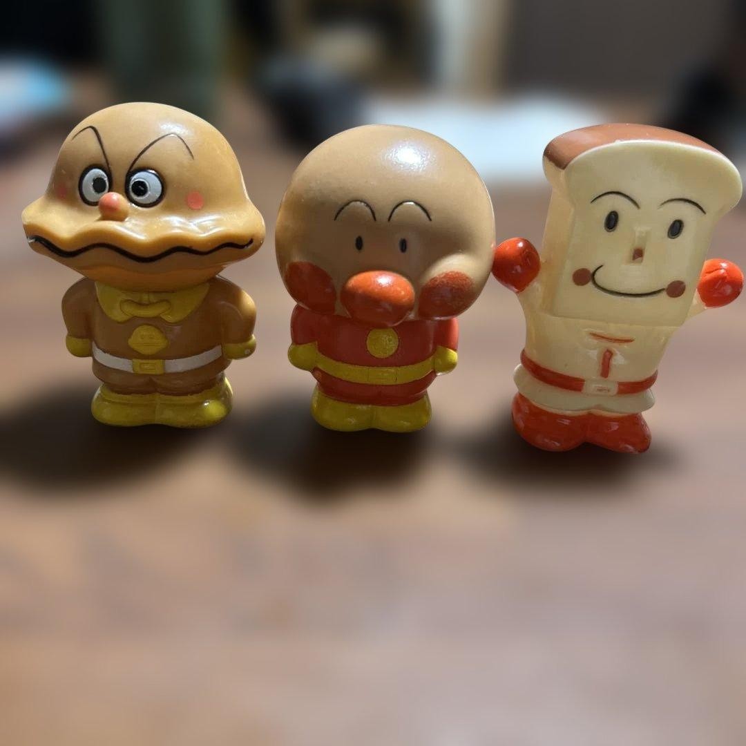 Rare 1989 1991 Anpanman Sofubi Figures 3 Piece Set