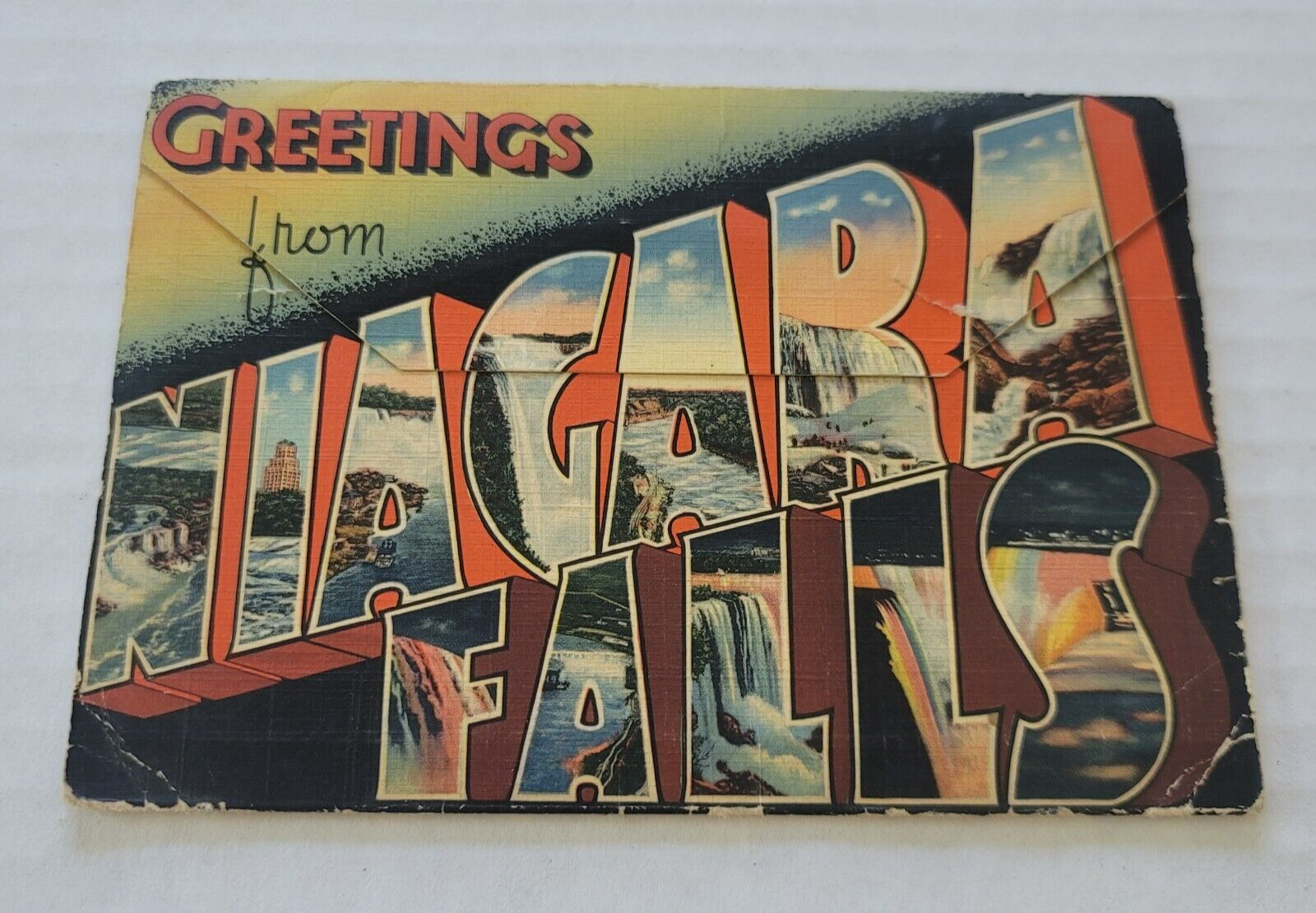 Vintage 1934 Niagara Falls Foldout Photo Booklet Postcard 20 Views by Day