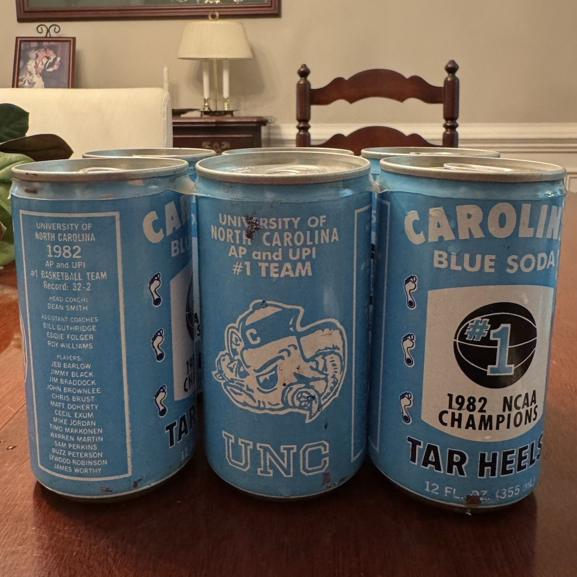 Carolina Blue Soda UNC Tar Heels 1982 NCAA Champions 12 fl oz Cans (6)