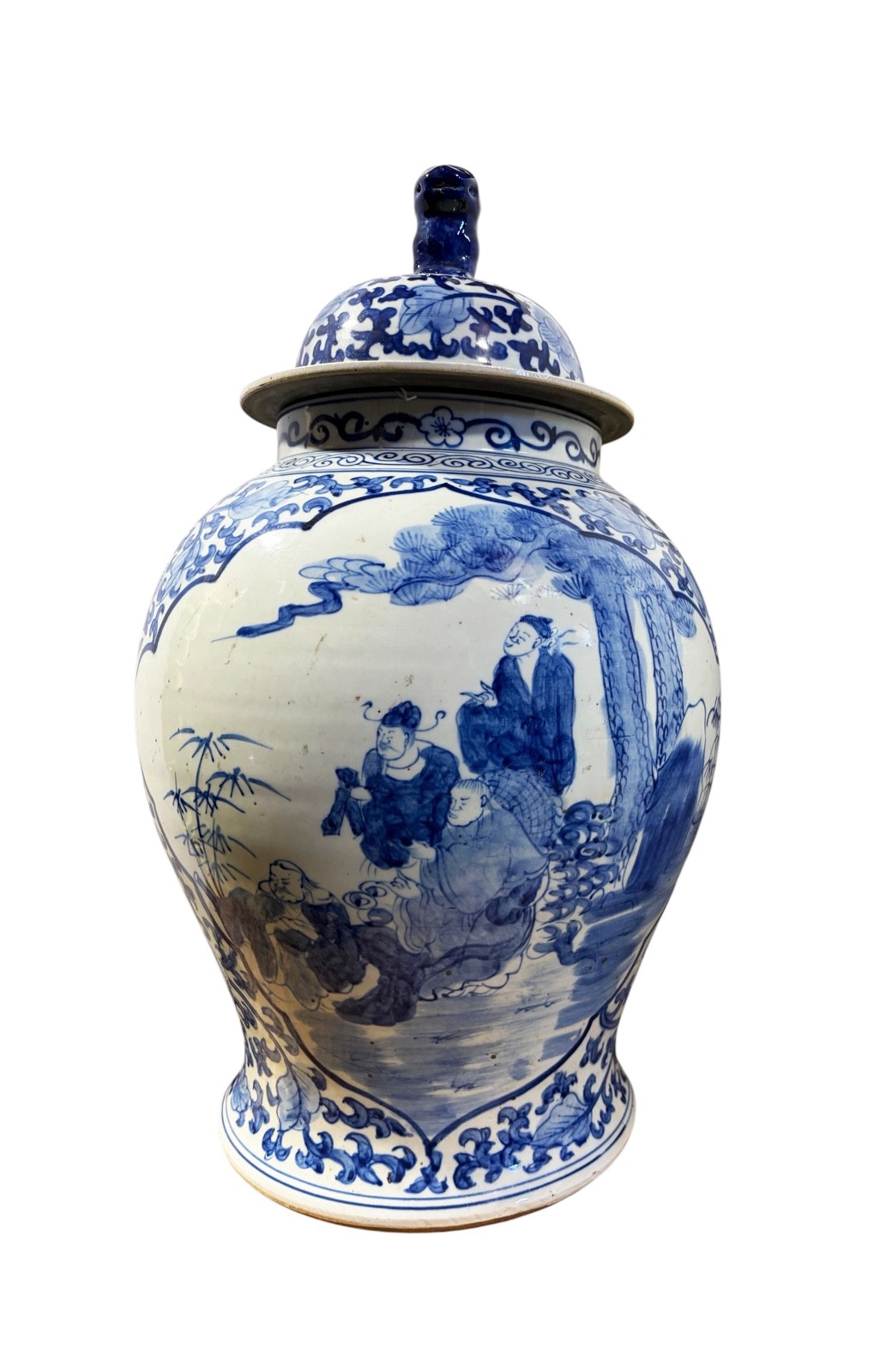 #5408 Vintage Chinese LG Blue and White Porcelain Ginger Jar 22\