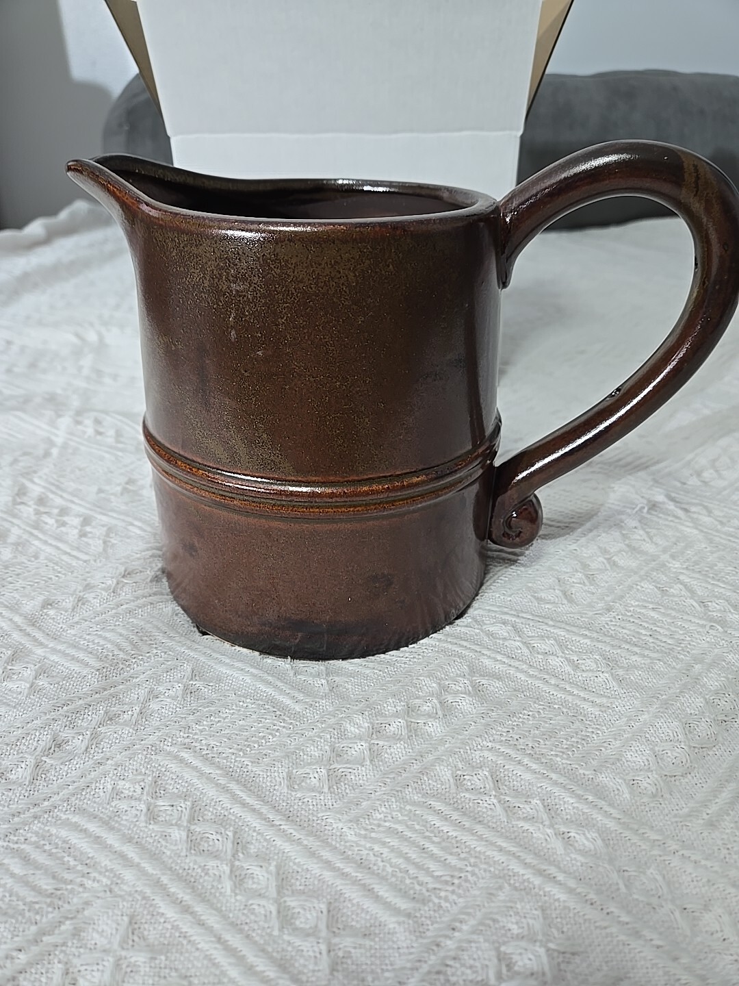 Studio Art Pottery Pitcher Vase Textured,Glazed, Rustic