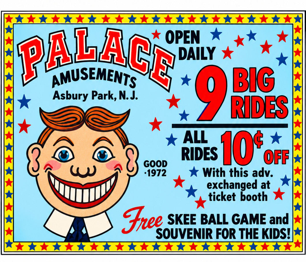 Vintage Palace Amusement Park Ad Magnet – Asbury Park, New Jersey