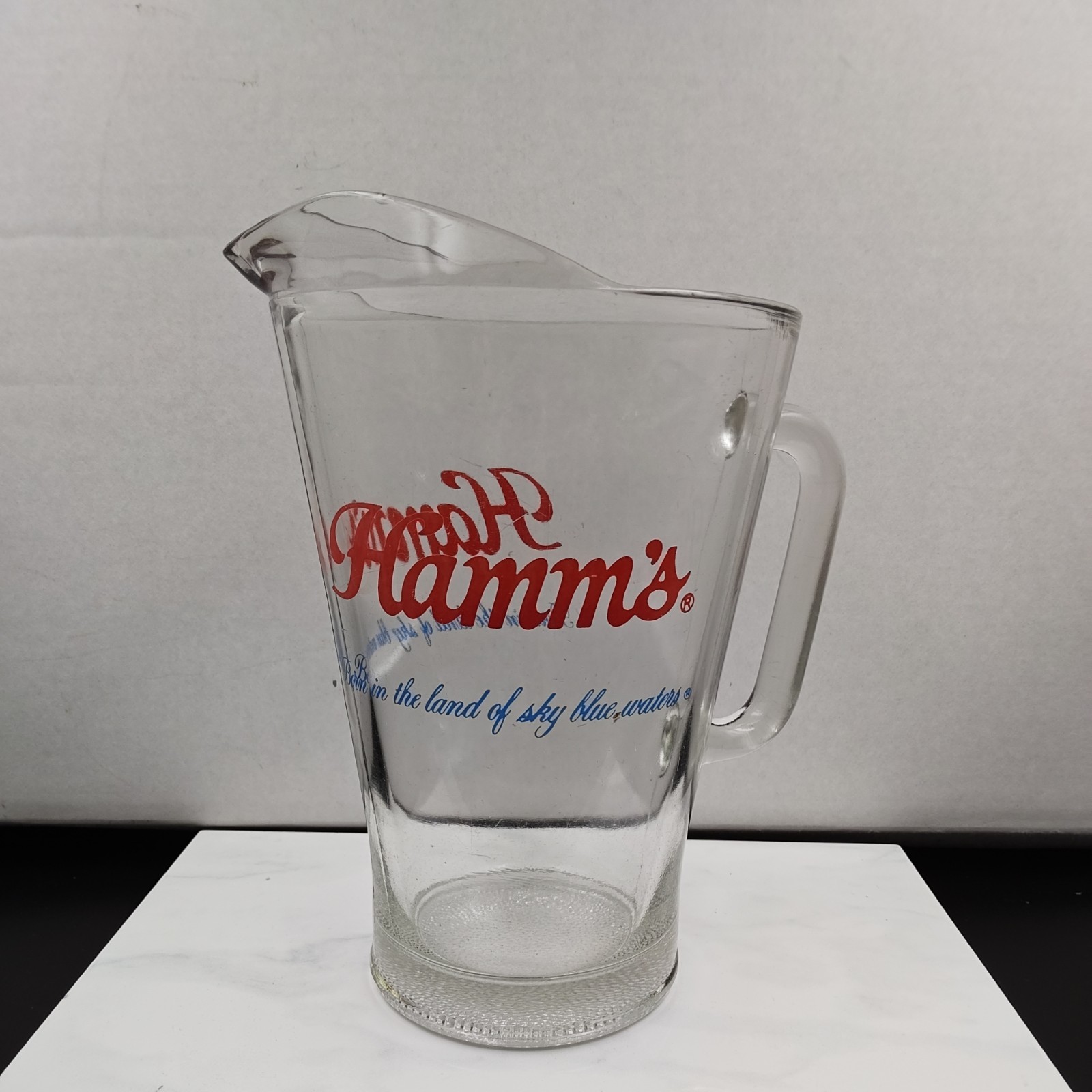 Vintage Hamm\'s Beer Pitcher Born in the land of sky blue waters