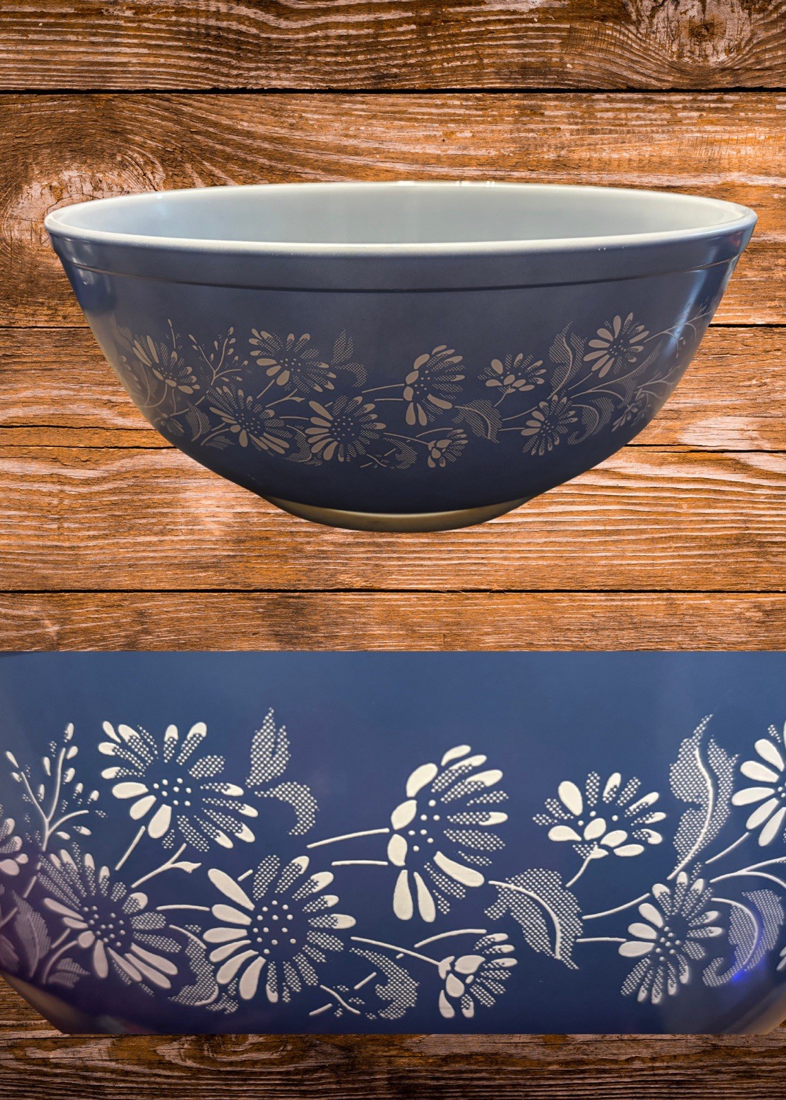 Vintage Pyrex Large Blue 404 Nesting Bowl - 4 Quart - Colonial Mist