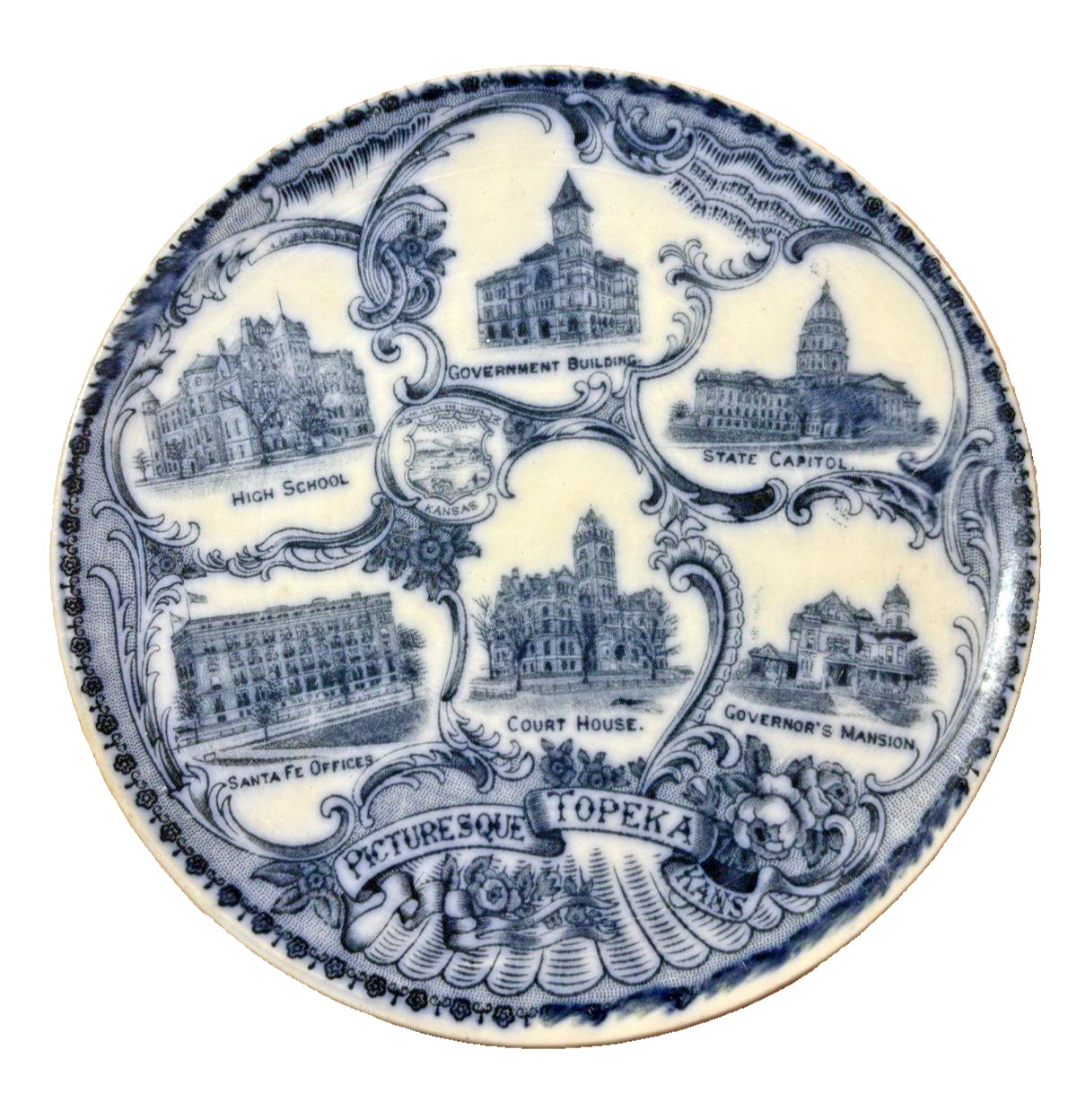 Vintage Topeka Kansas Wheelock England 7.5\ Vintage Topeka Kansas Wheelock England 7.5\