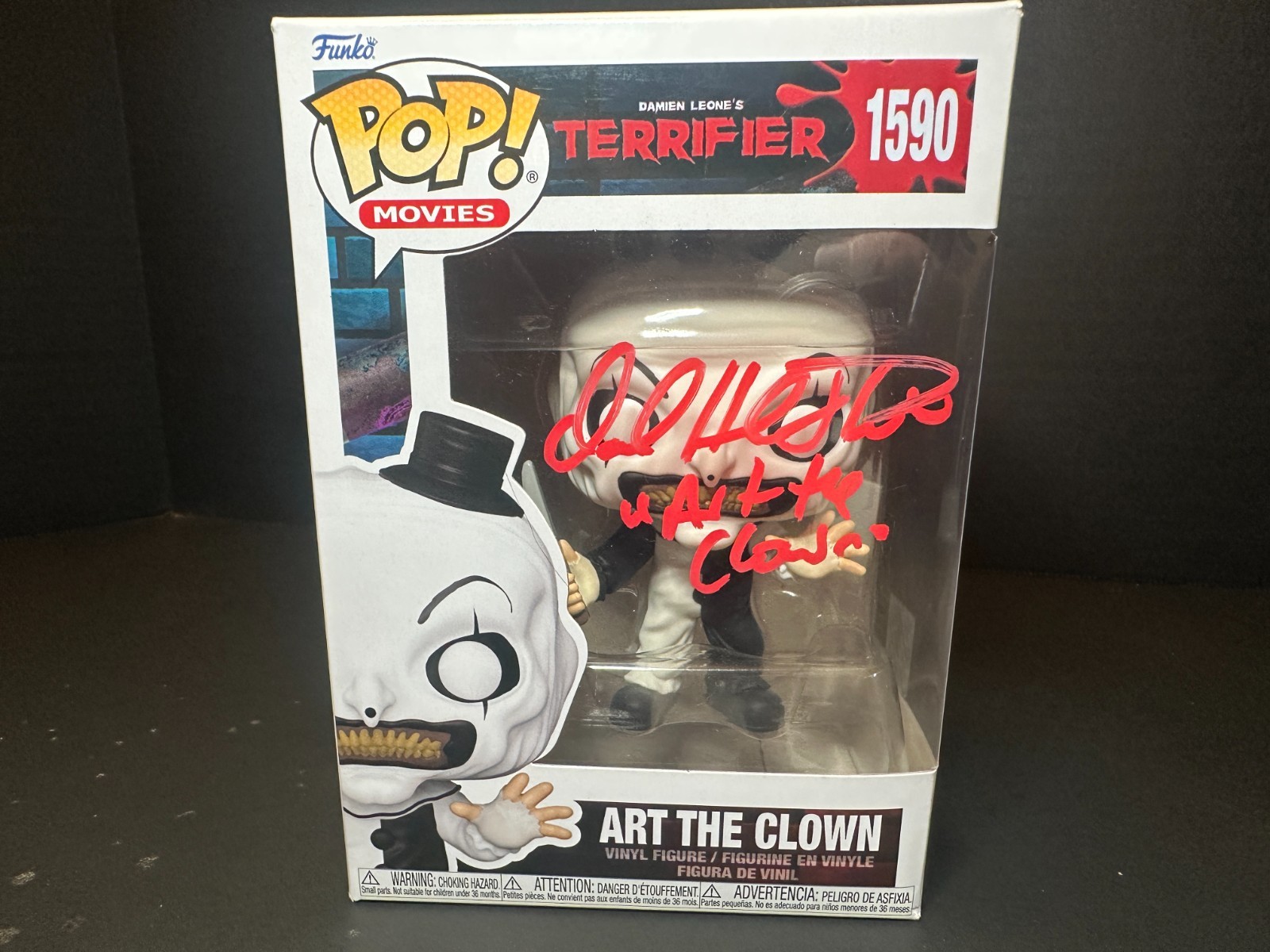 Terrifier ART the CLOWN DAVID HOWARD THORNTON Signed Funko 1590  w COA