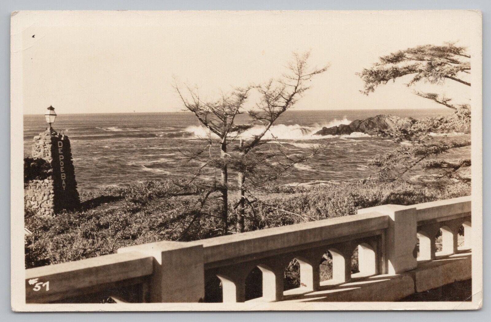 RPPC Depoe Bay Oregon Waves c1930 Real Photo Postcard