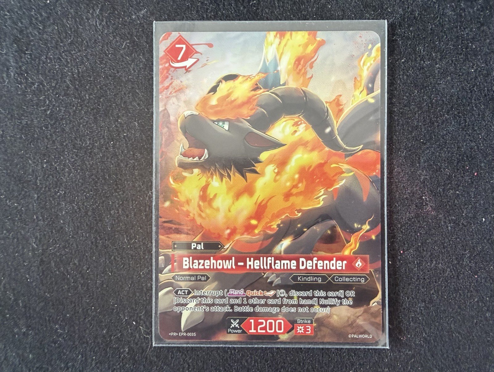 Palworld OCG Full Art Winner Promo Blazehowl - Hellflame Defender EPR-003S