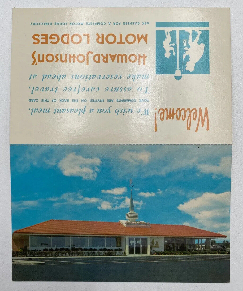 Postcard Howard Johnson's Motor Lodges - Still Attached To Comment Card - Unused