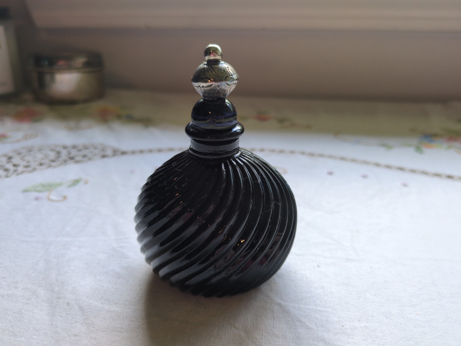 Vintage Marcel Franck French Art Deco Black Perfume Bottle Paperweight, 3.5