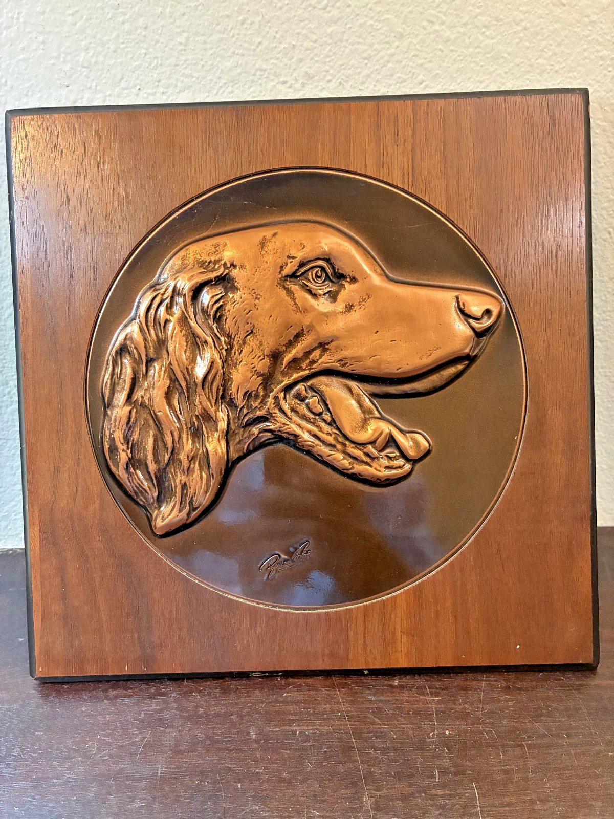 Bruce Fox Copper Dog on Wood Frame, 10\