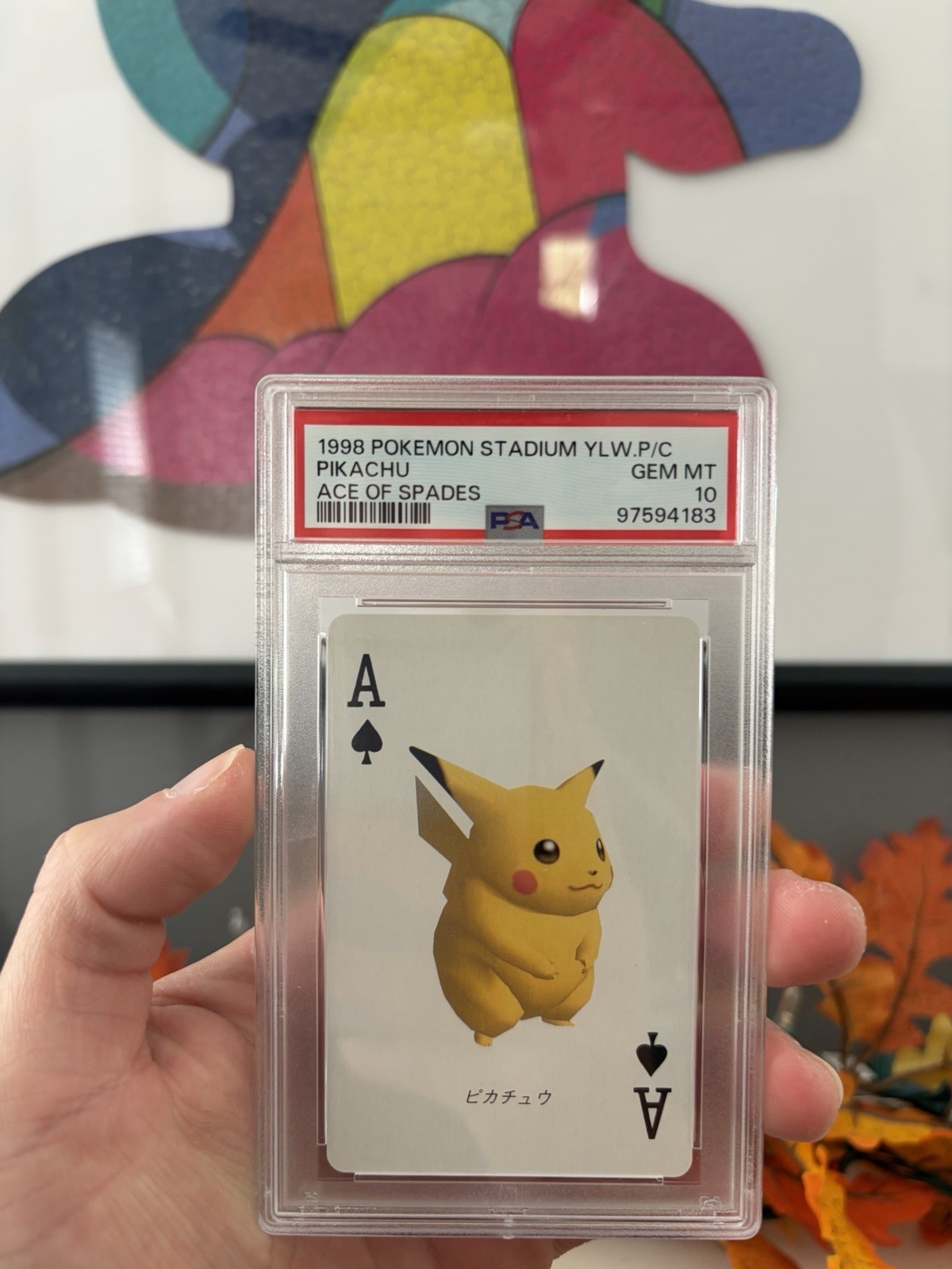 Nintendo 1998 Pokemon Stadium Yellow Pikachu Ace of Spades PSA 10 JP
