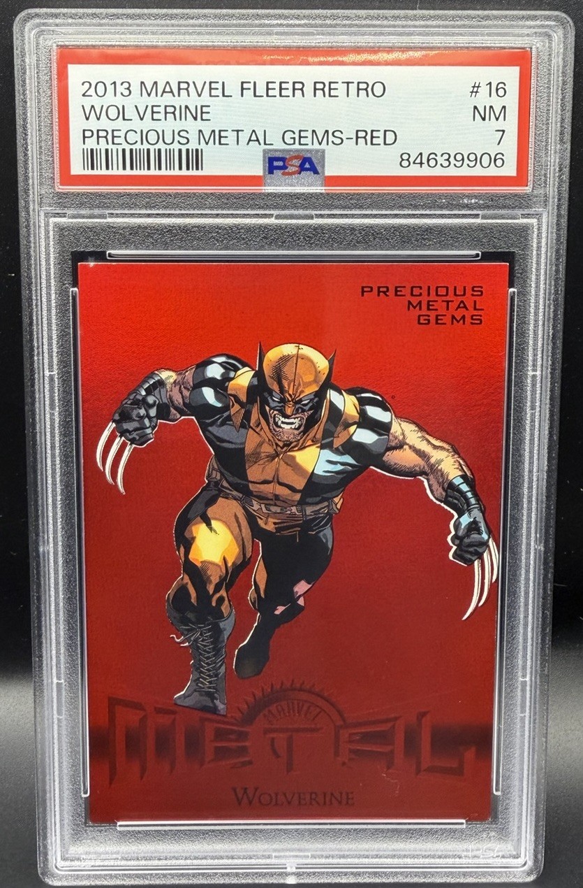 2013 Marvel Fleer Retro RED Precious Metal Gems PMG Wolverine /100 #16 PSA 7 