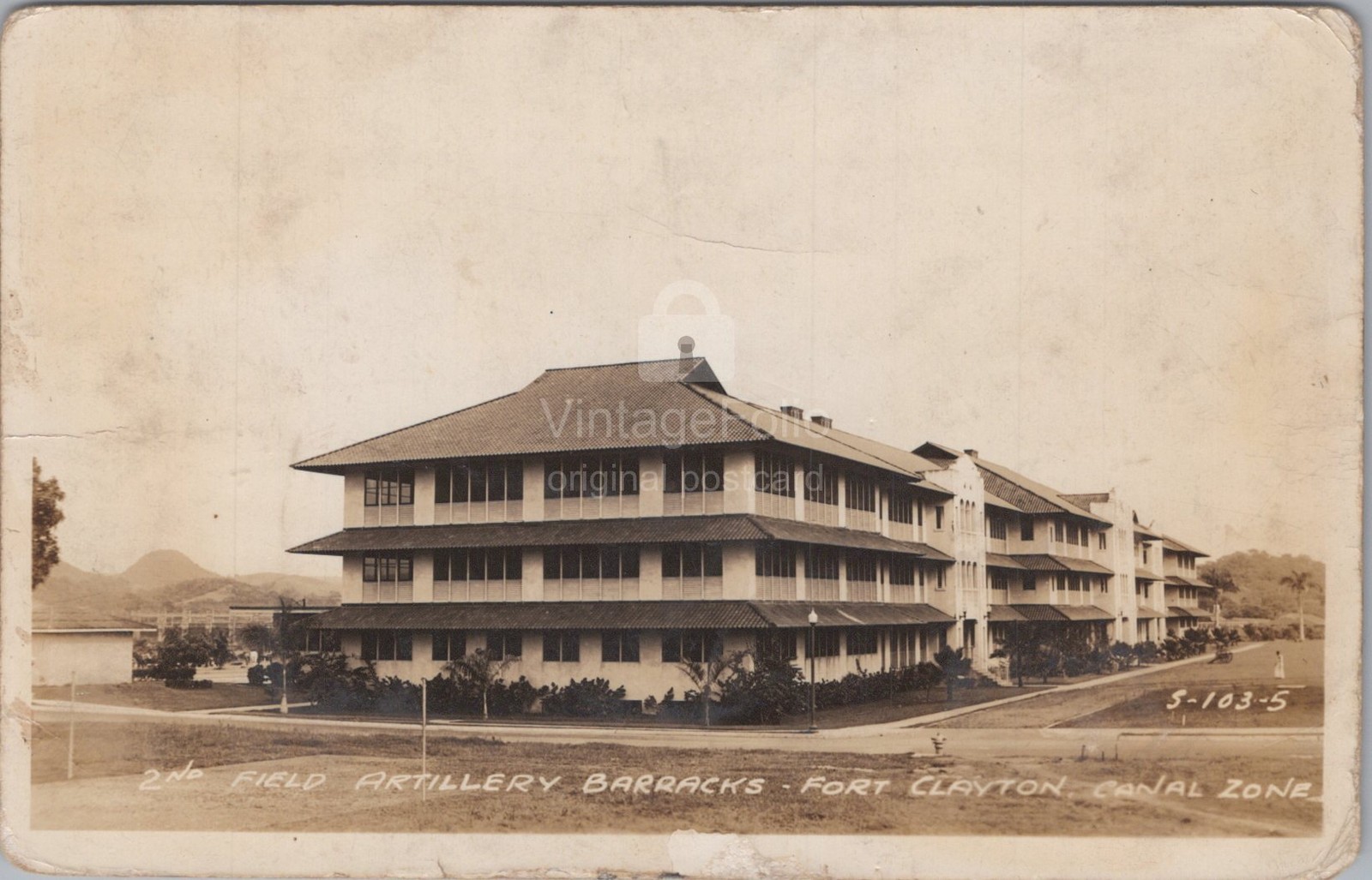 2nd Field Artillery Barracks Fort Clayton Canal Zone RPPC Military Postcard