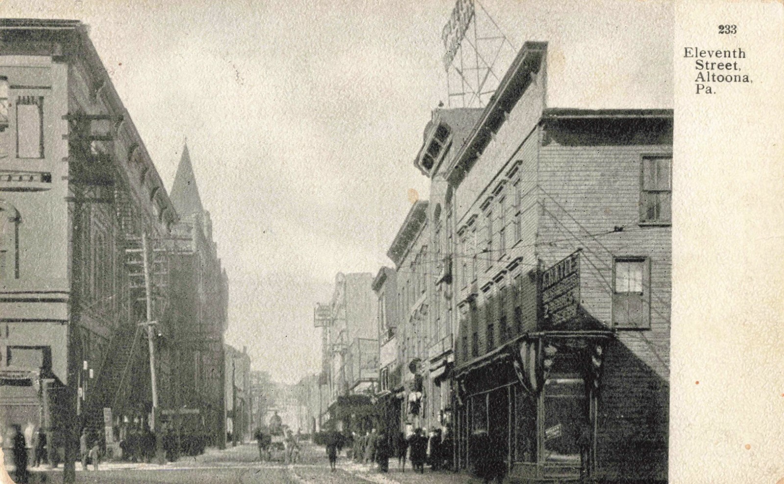Eleventh Street, Altoona, Pennsylvania PA - 1908 Vintage Postcard