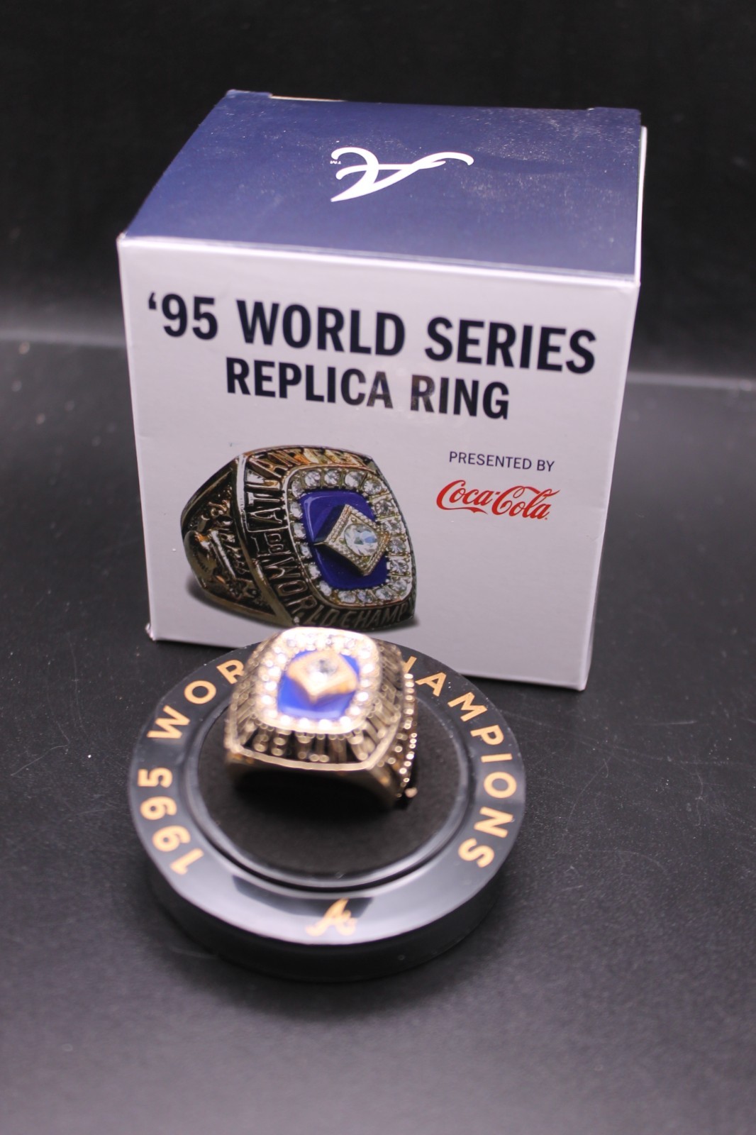 ATLANTA BRAVES 1995 WORLD SERIES REPLICA RING SGA RARE NIB M1 ATLANTA BRAVES 1995 WORLD SERIES REPLICA RING SGA RARE NIB M1
