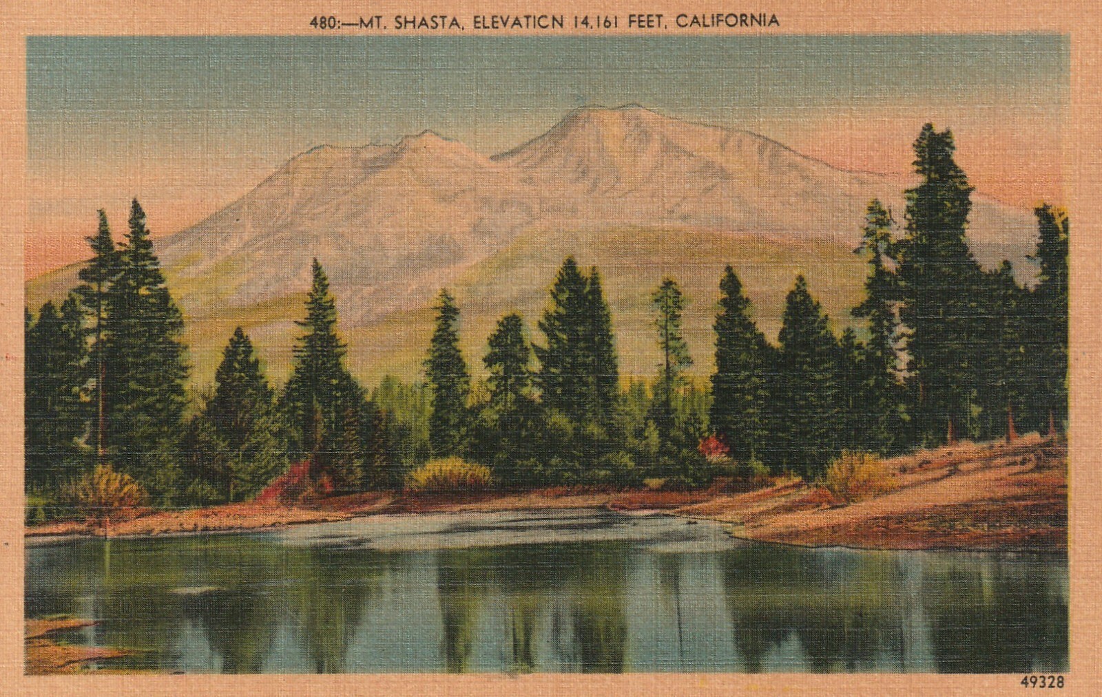 1930s Mt. Shasta, Elevation 14,161 \', California Scenic Views a308