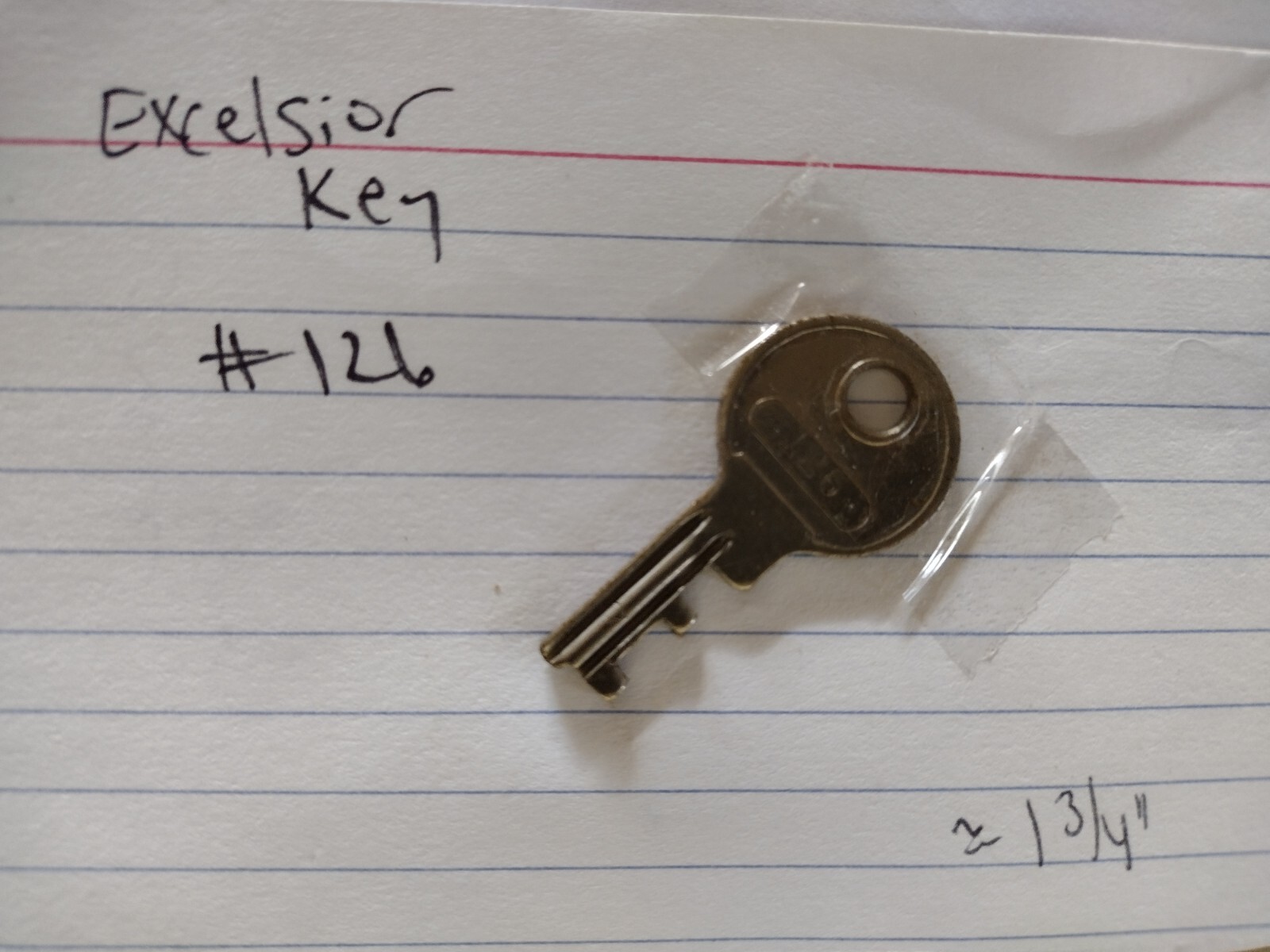 Vintage Excelsior key # 126 train case luggage guitar case Briefcase Trunk