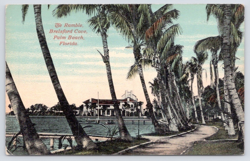 Palm Beach Florida The Ramble Brelsford Cove Palm Grove c1910 Postcard